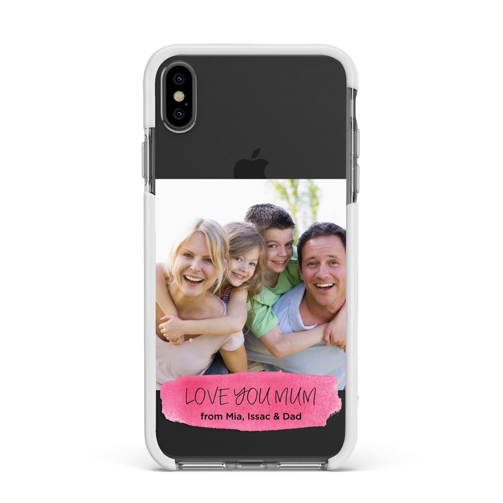 Personalised Photo Upload Mothers Day Apple iPhone Xs Max Impact Case White Edge on Black Phone