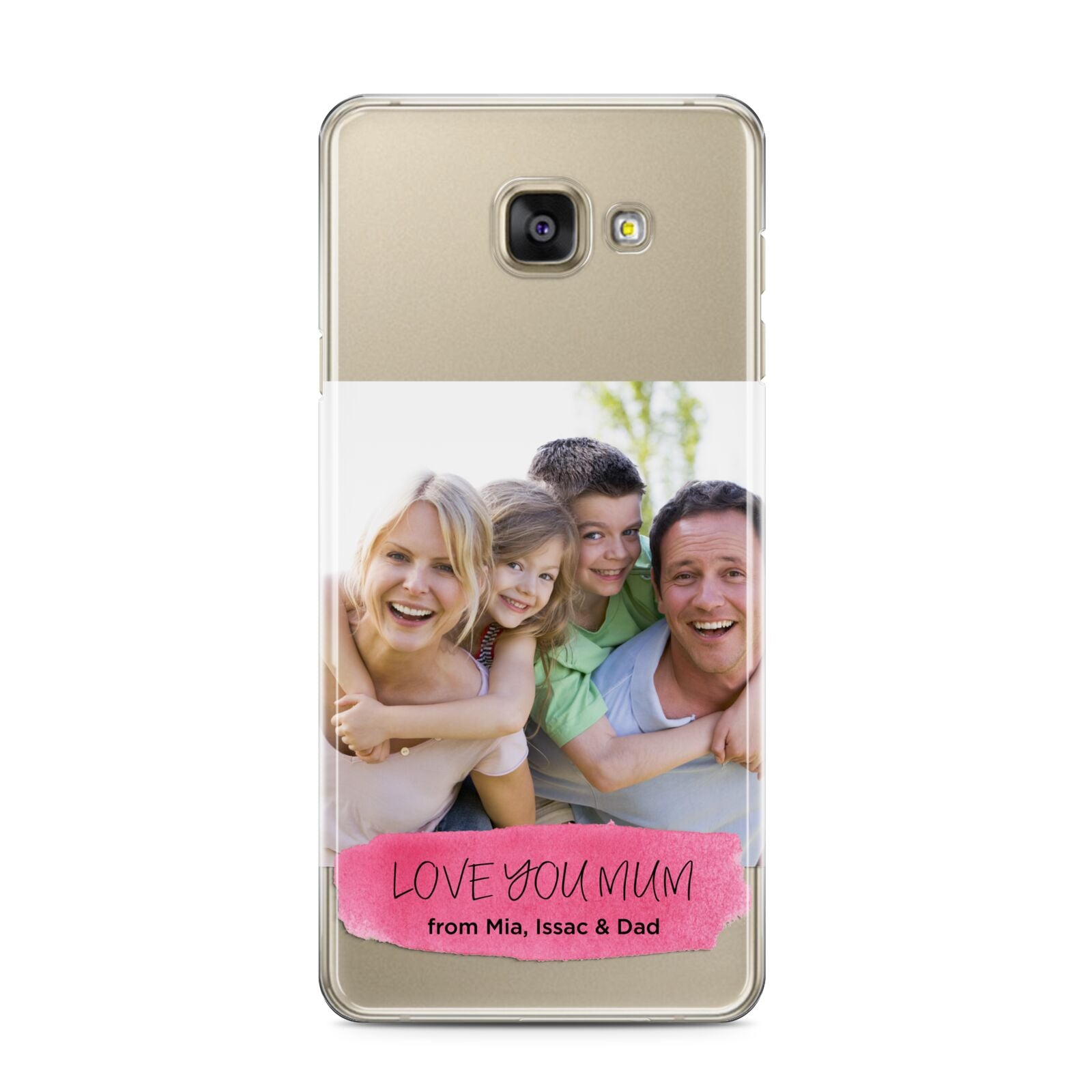 Personalised Photo Upload Mothers Day Samsung Galaxy A3 2016 Case on gold phone