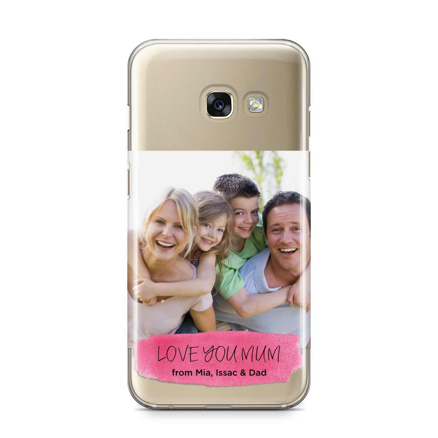 Personalised Photo Upload Mothers Day Samsung Galaxy A3 2017 Case on gold phone