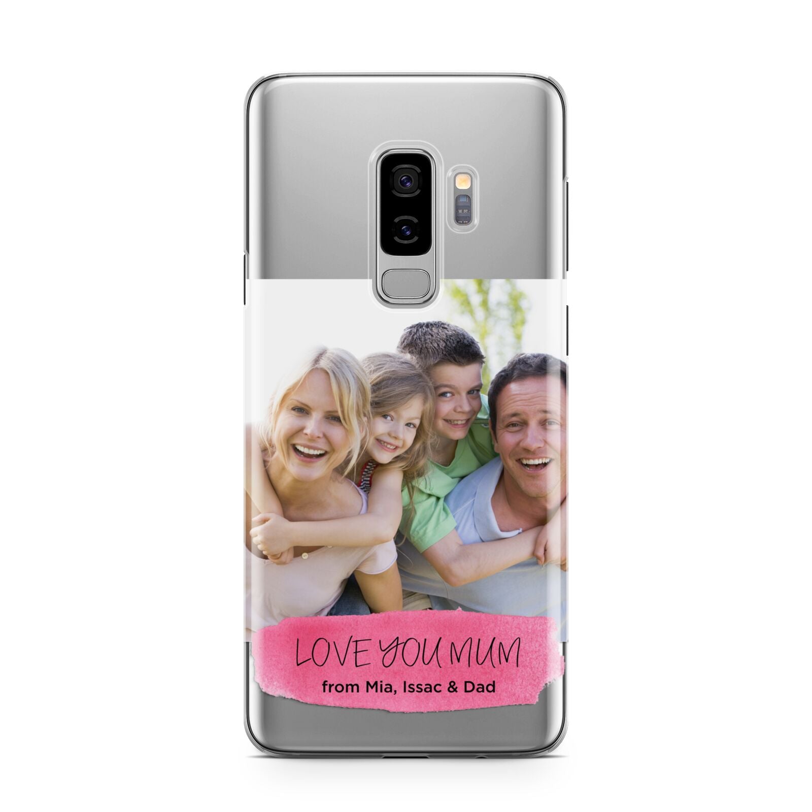 Personalised Photo Upload Mothers Day Samsung Galaxy S9 Plus Case on Silver phone