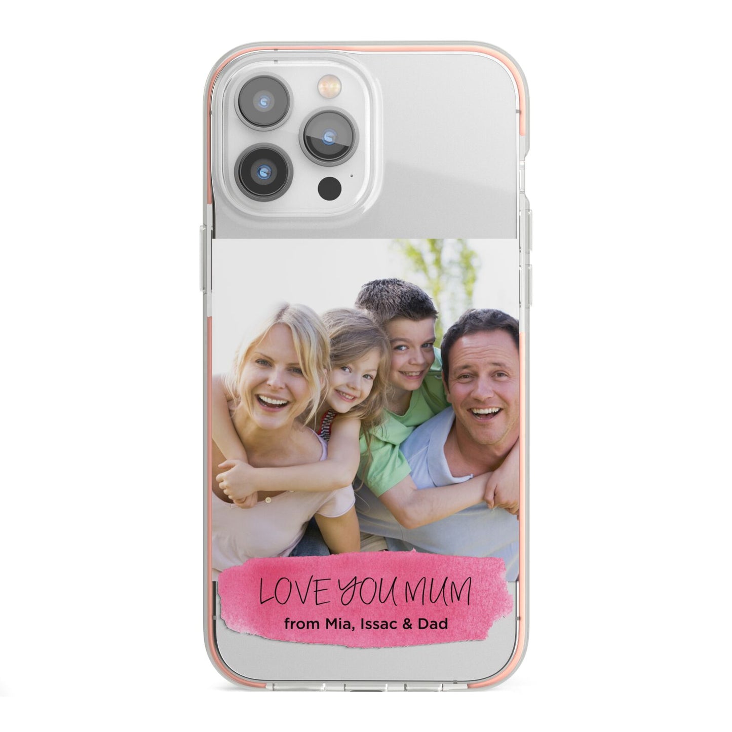 Personalised Photo Upload Mothers Day iPhone 13 Pro Max TPU Impact Case with Pink Edges