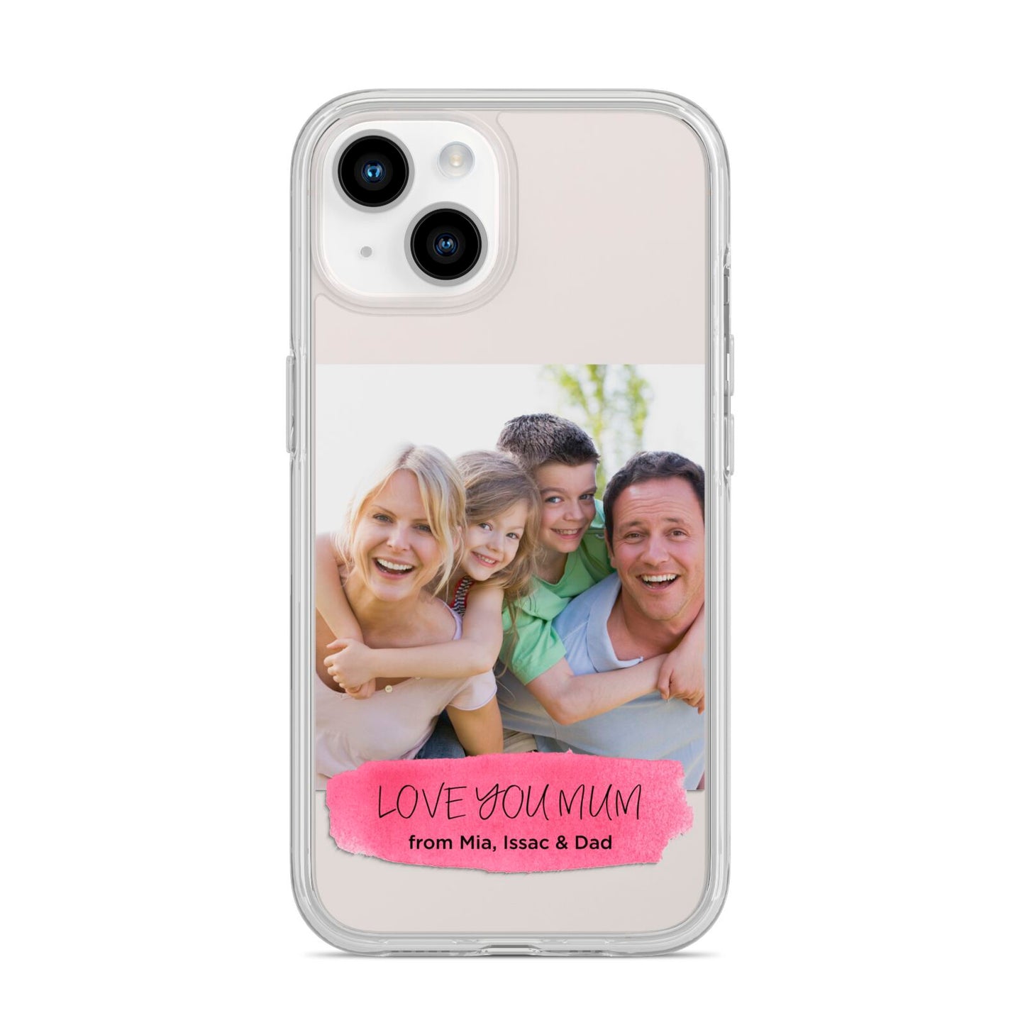 Personalised Photo Upload Mothers Day iPhone 14 Clear Tough Case Starlight