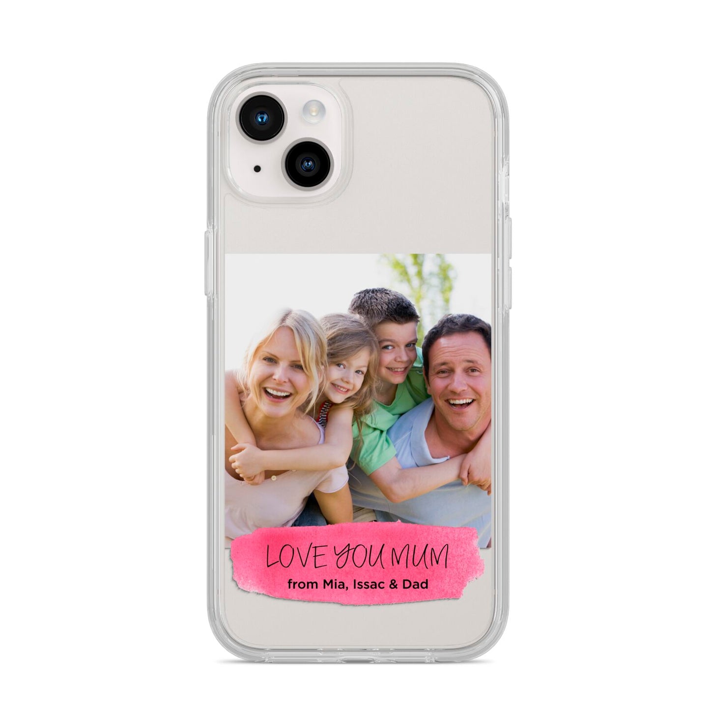 Personalised Photo Upload Mothers Day iPhone 14 Plus Clear Tough Case Starlight