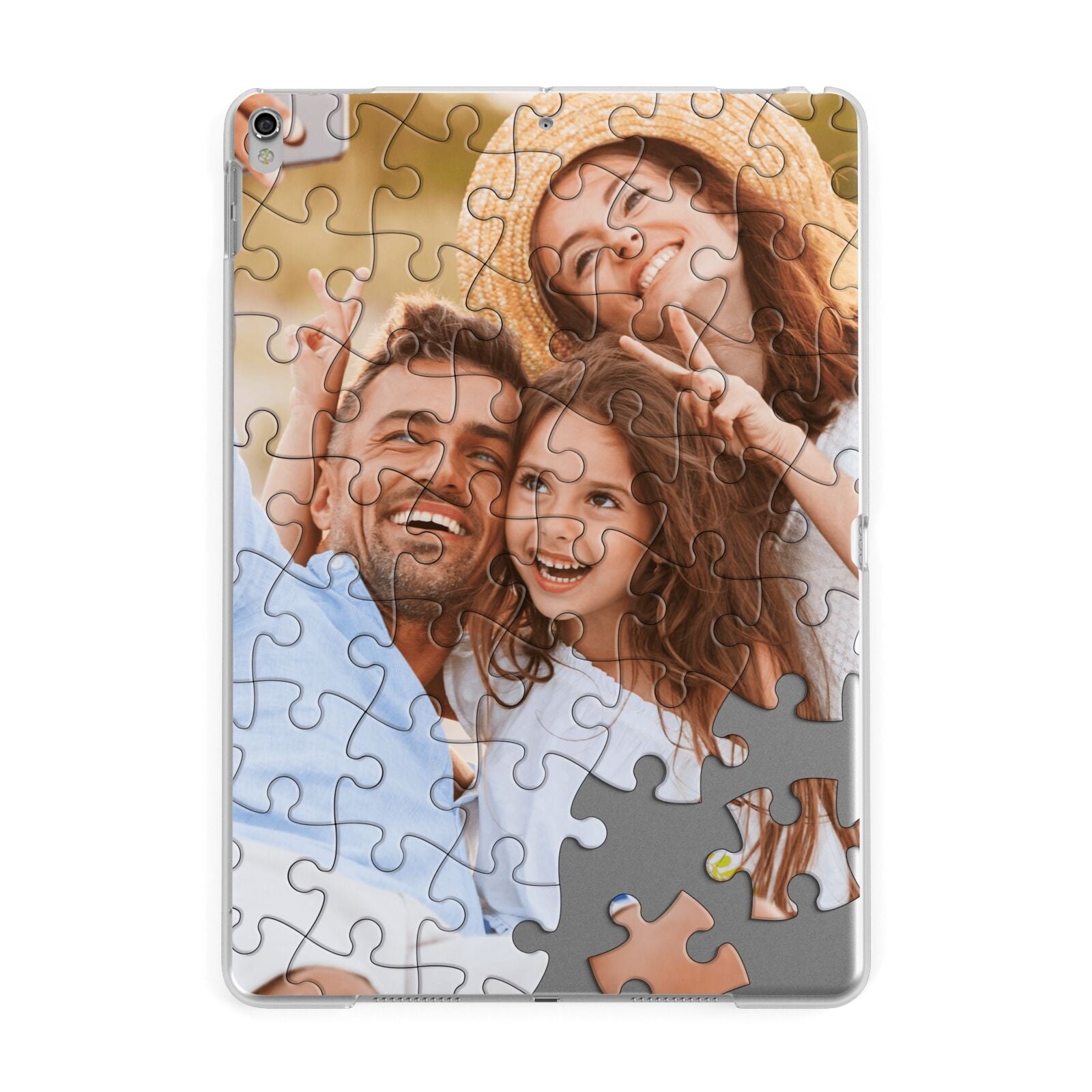 Personalised Photo Upload Puzzle Effect Apple iPad Silver Case