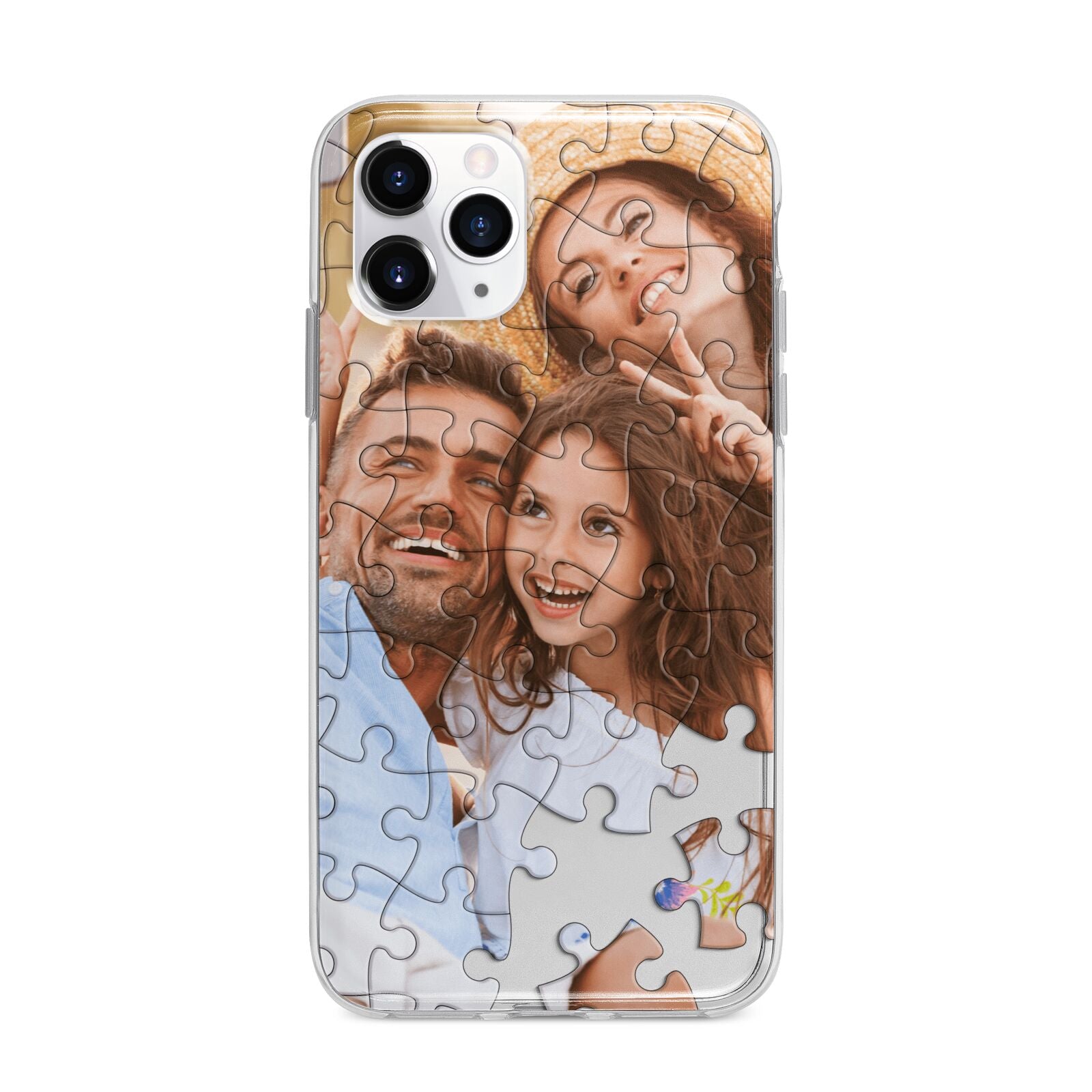 Personalised Photo Upload Puzzle Effect Apple iPhone 11 Pro Max in Silver with Bumper Case