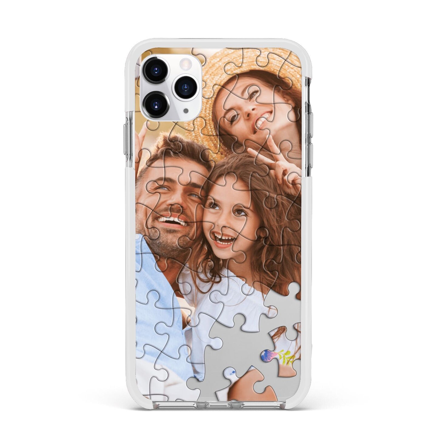 Personalised Photo Upload Puzzle Effect Apple iPhone 11 Pro Max in Silver with White Impact Case