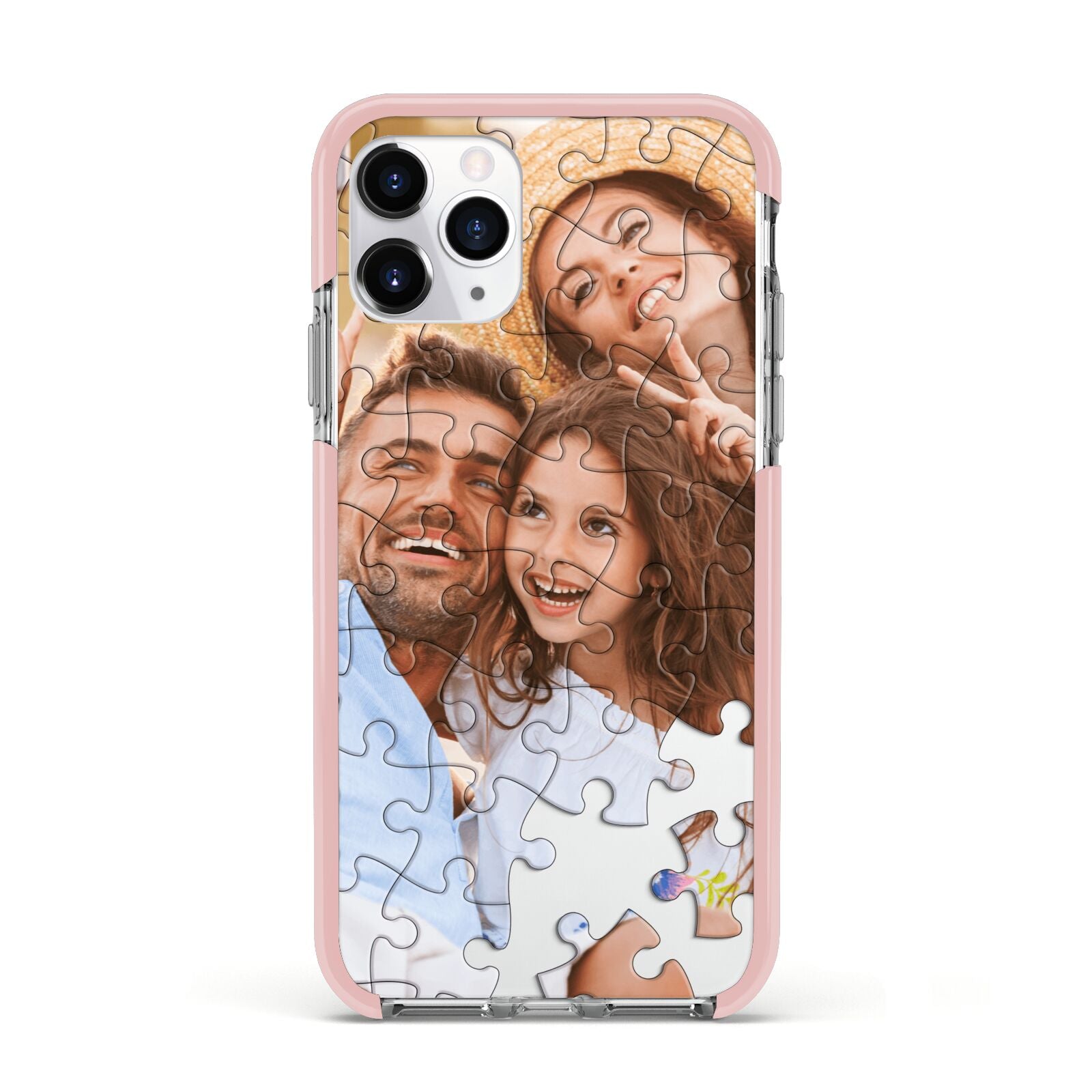 Personalised Photo Upload Puzzle Effect Apple iPhone 11 Pro in Silver with Pink Impact Case