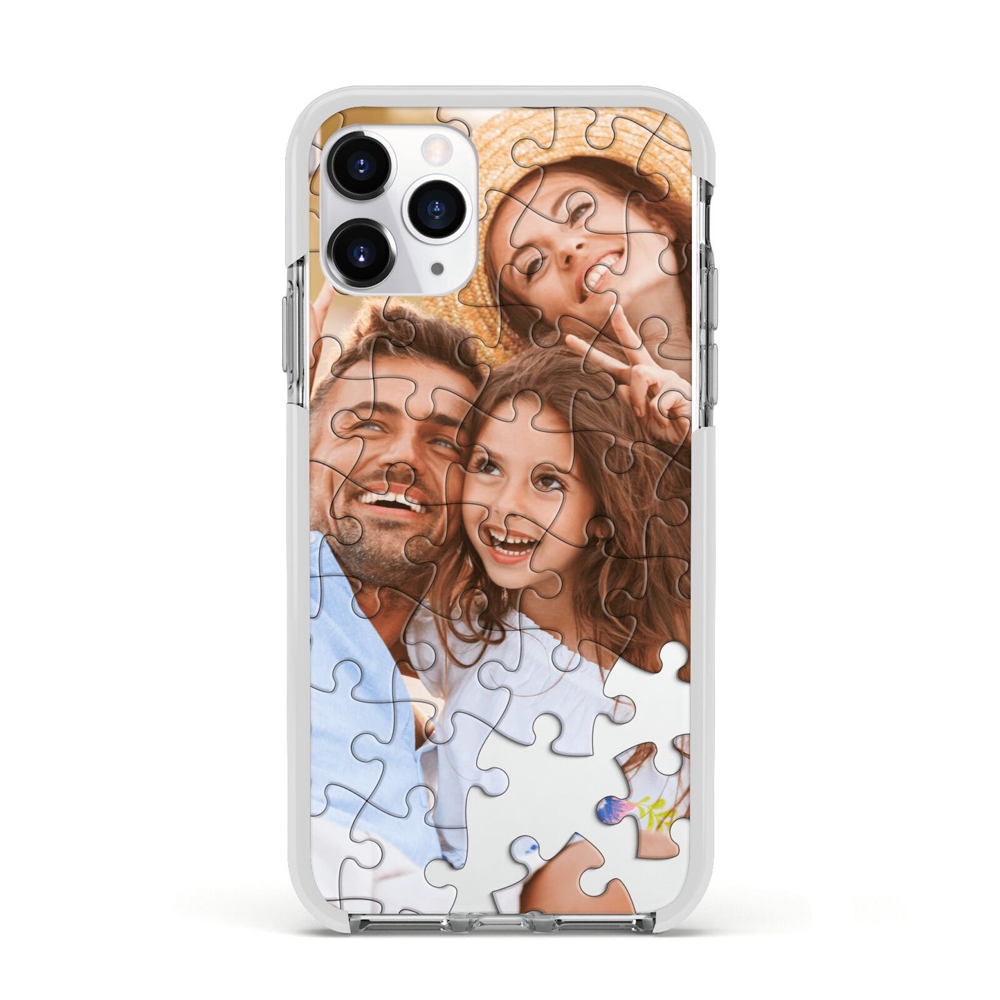 Personalised Photo Upload Puzzle Effect Apple iPhone 11 Pro in Silver with White Impact Case