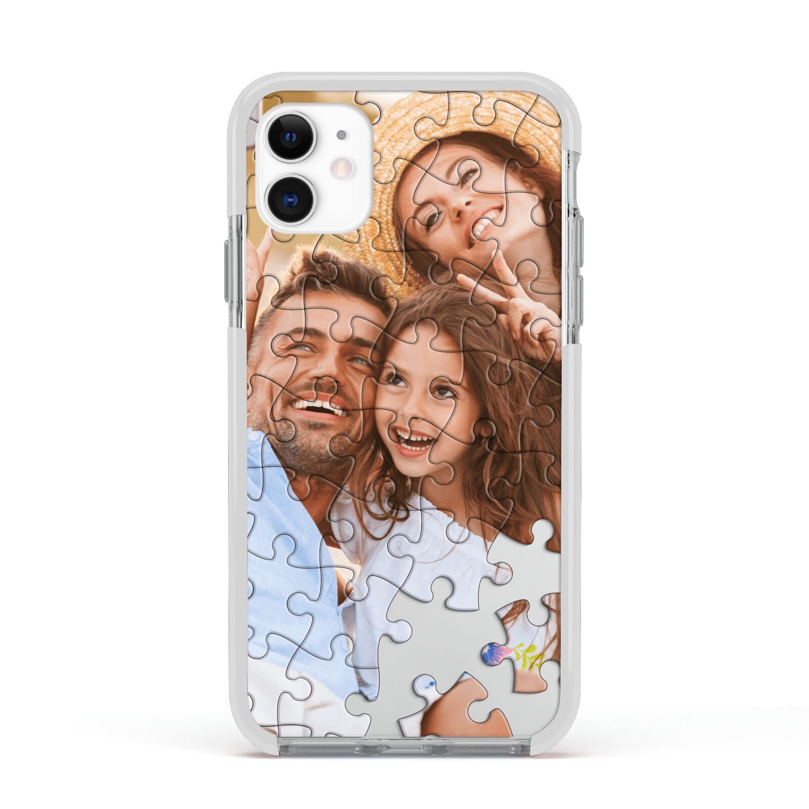 Personalised Photo Upload Puzzle Effect Apple iPhone 11 in White with White Impact Case