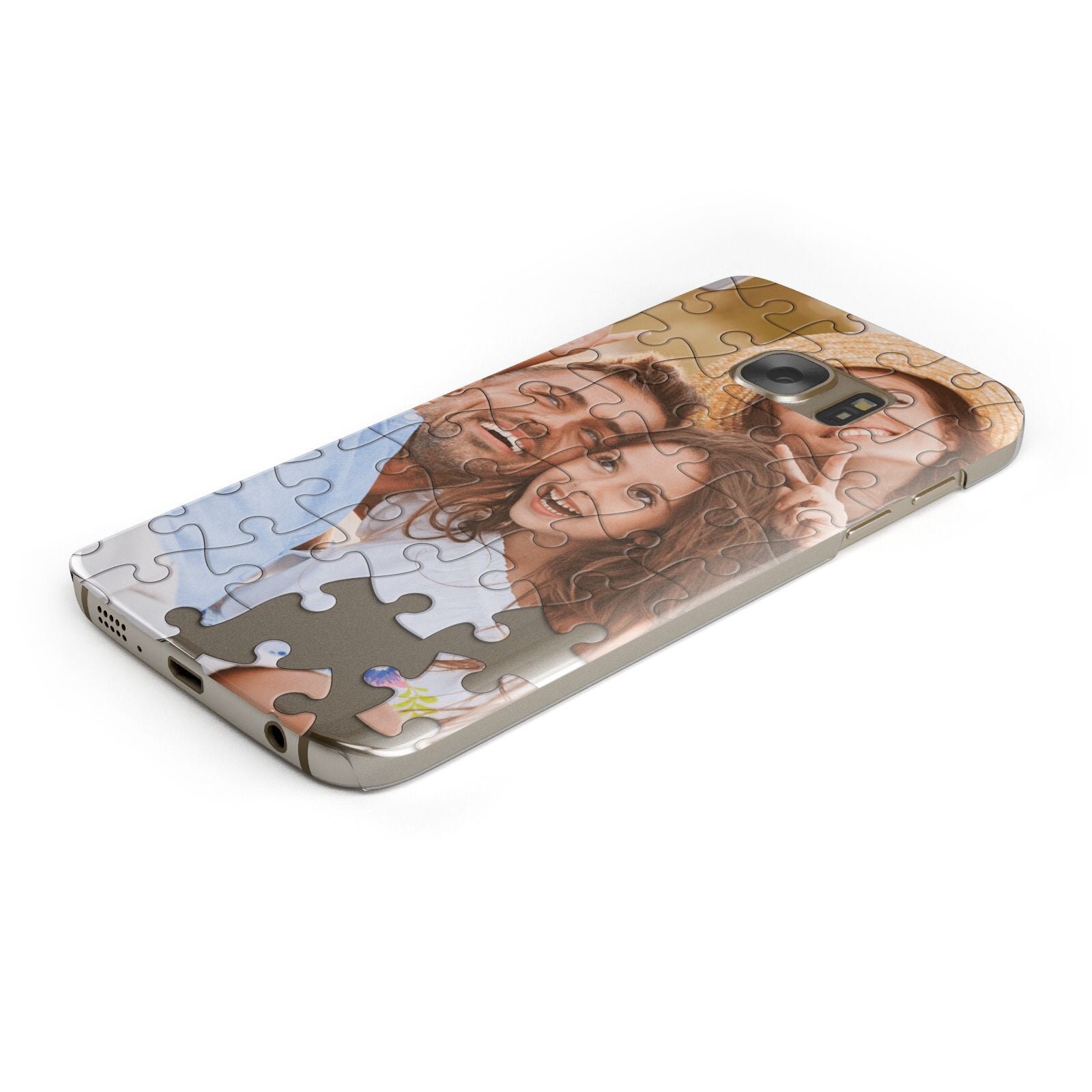 Personalised Photo Upload Puzzle Effect Protective Samsung Galaxy Case Angled Image