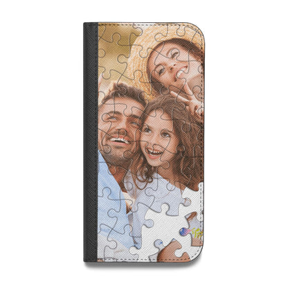 Personalised Photo Upload Puzzle Effect Vegan Leather Flip iPhone Case