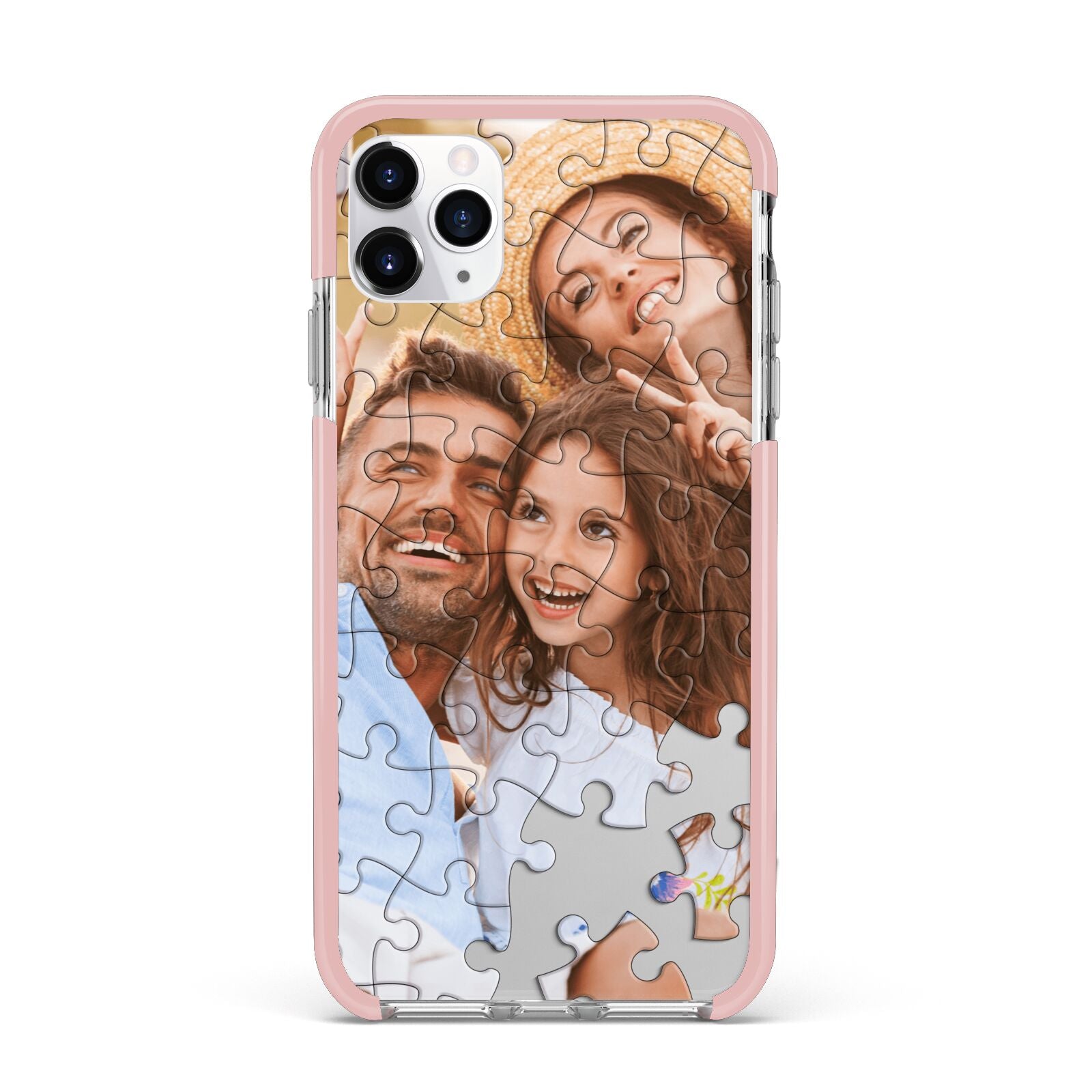 Personalised Photo Upload Puzzle Effect iPhone 11 Pro Max Impact Pink Edge Case