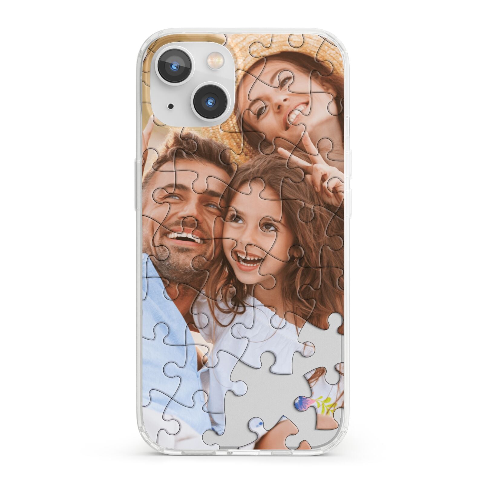 Personalised Photo Upload Puzzle Effect iPhone 13 Clear Bumper Case