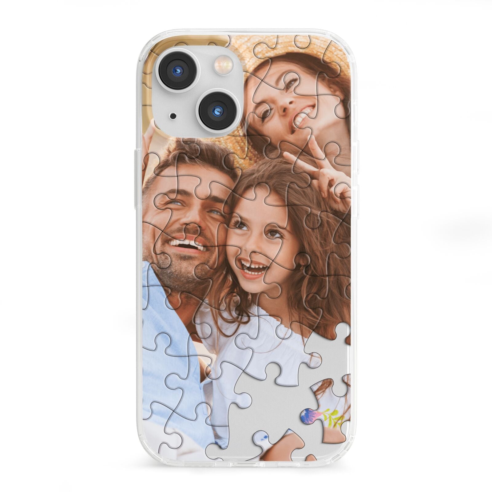 Personalised Photo Upload Puzzle Effect iPhone 13 Mini Clear Bumper Case