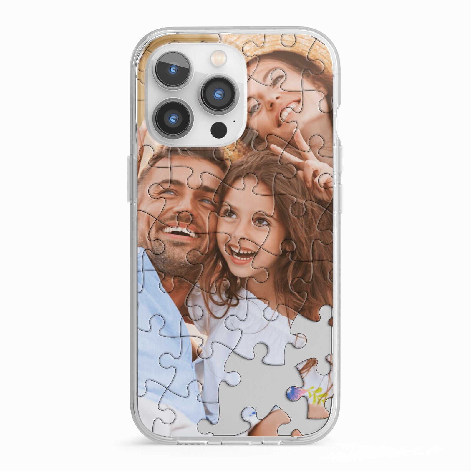 Personalised Photo Upload Puzzle Effect iPhone 13 Pro TPU Impact Case with White Edges