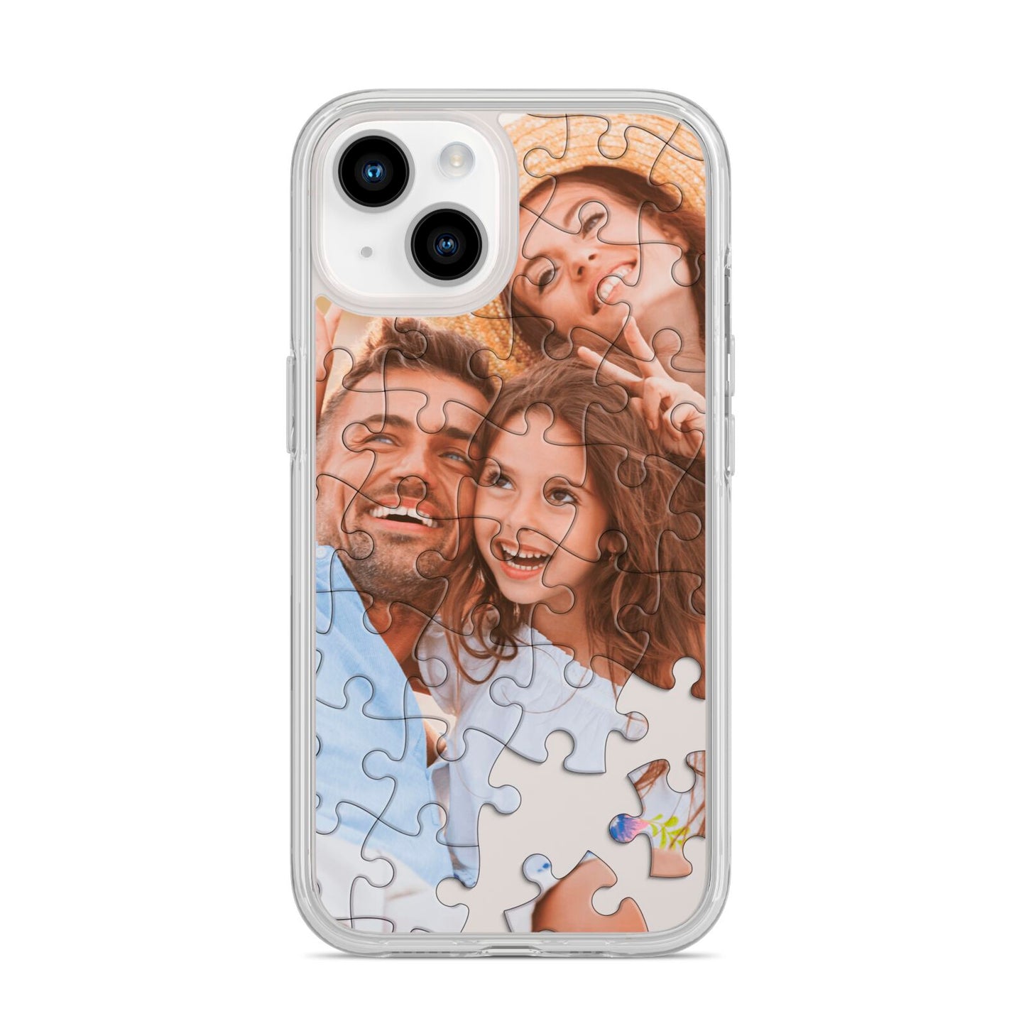 Personalised Photo Upload Puzzle Effect iPhone 14 Clear Tough Case Starlight