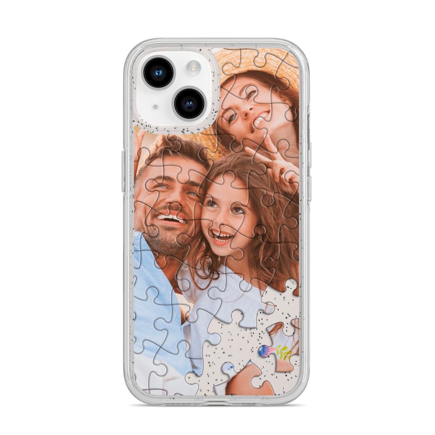 Personalised Photo Upload Puzzle Effect iPhone 14 Glitter Tough Case Starlight