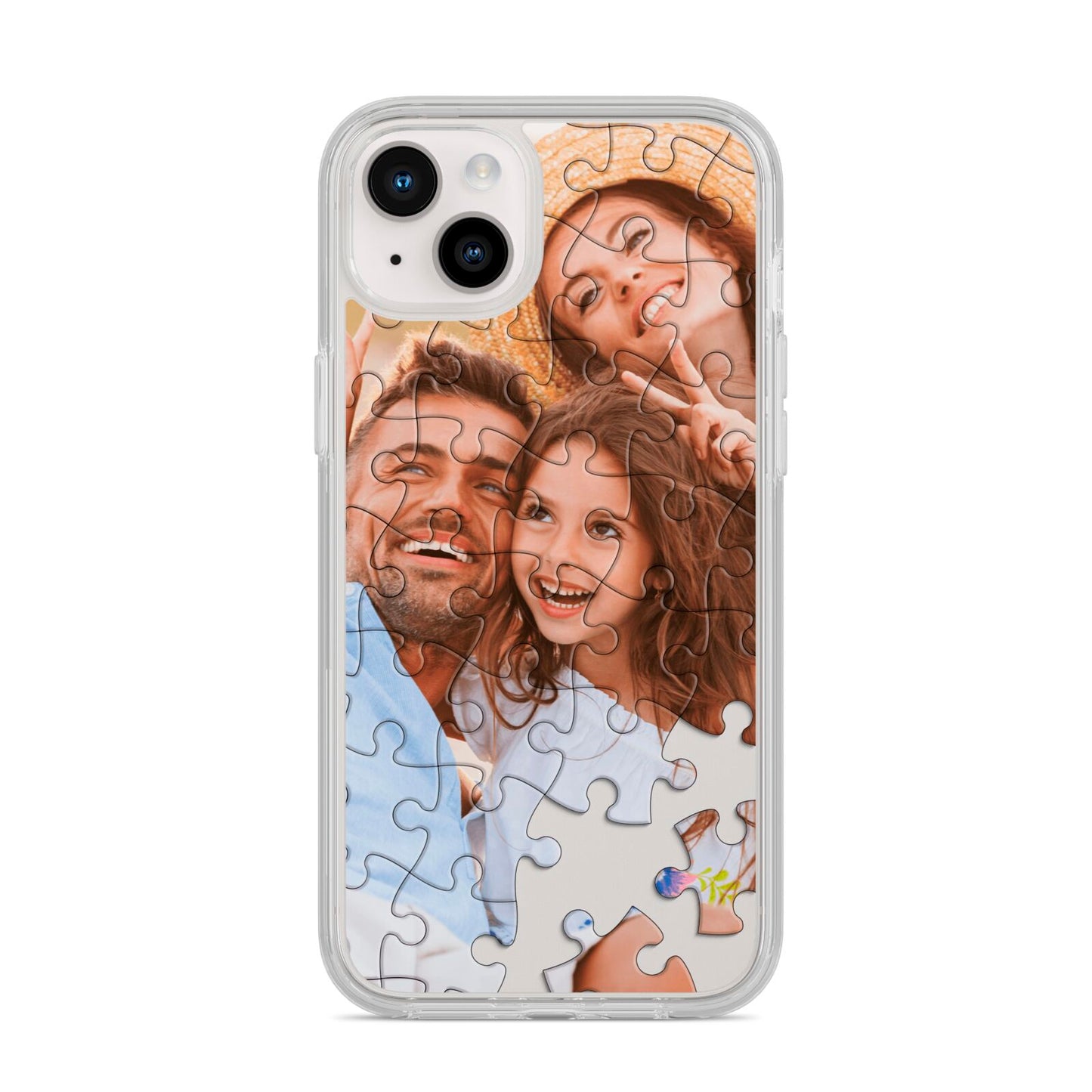 Personalised Photo Upload Puzzle Effect iPhone 14 Plus Clear Tough Case Starlight