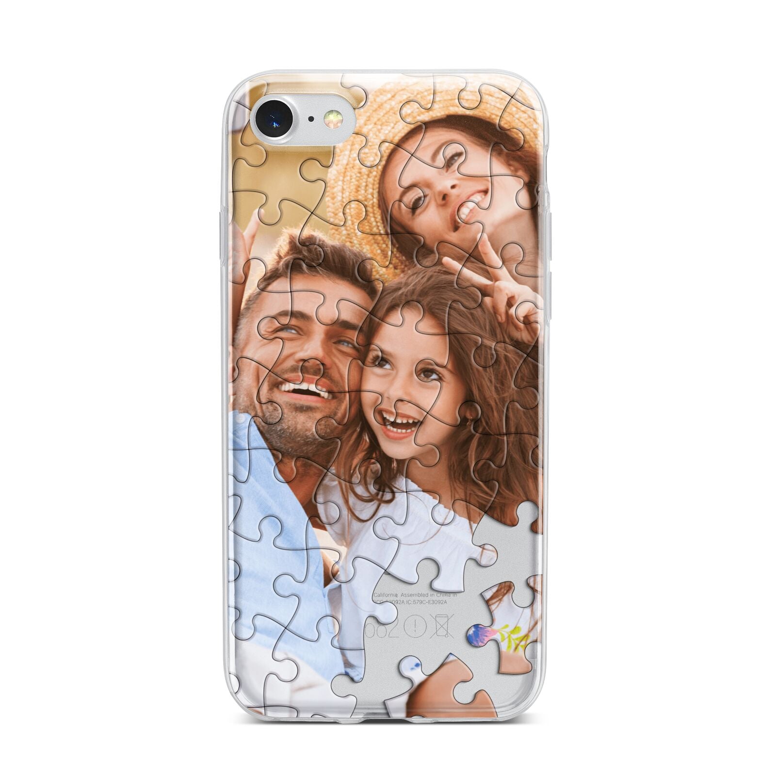 Personalised Photo Upload Puzzle Effect iPhone 7 Bumper Case on Silver iPhone