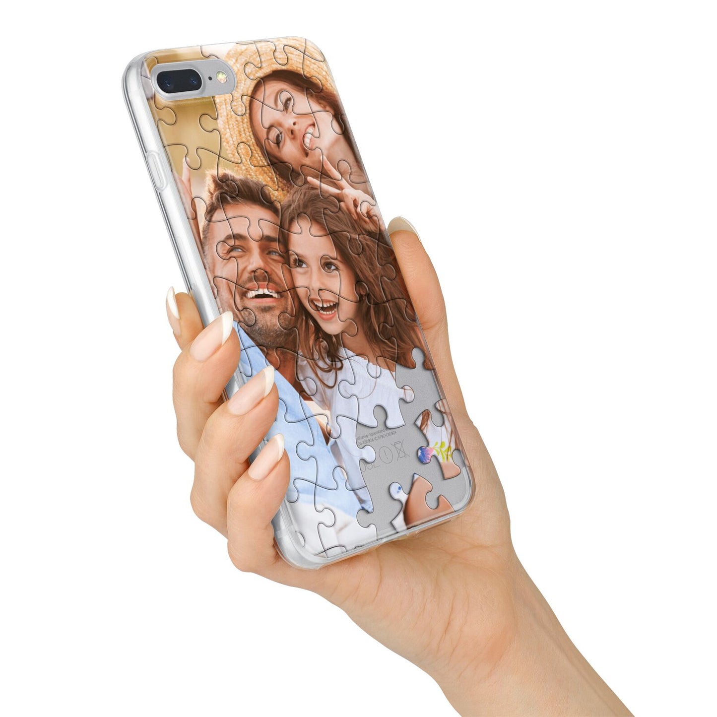 Personalised Photo Upload Puzzle Effect iPhone 7 Plus Bumper Case on Silver iPhone Alternative Image