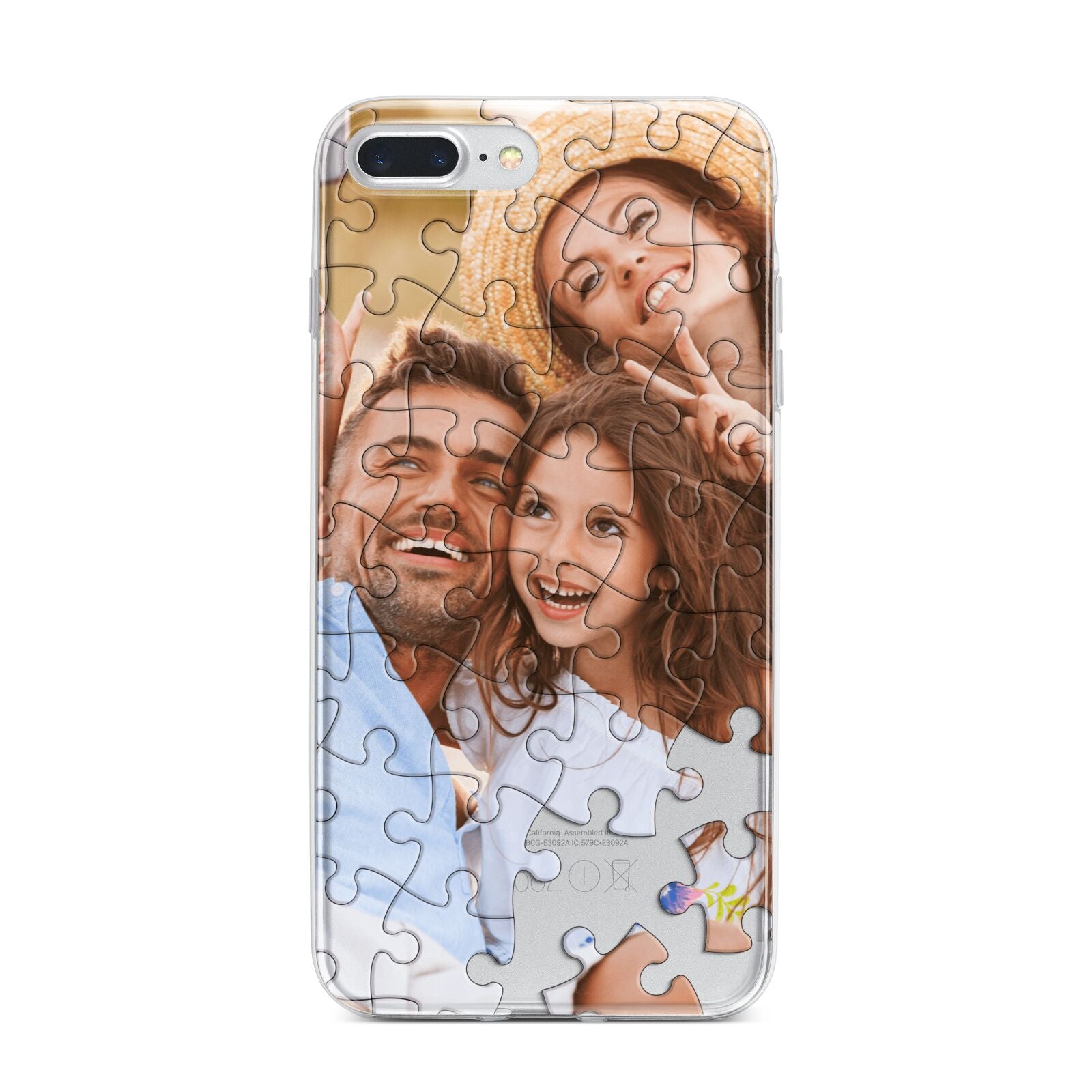 Personalised Photo Upload Puzzle Effect iPhone 7 Plus Bumper Case on Silver iPhone