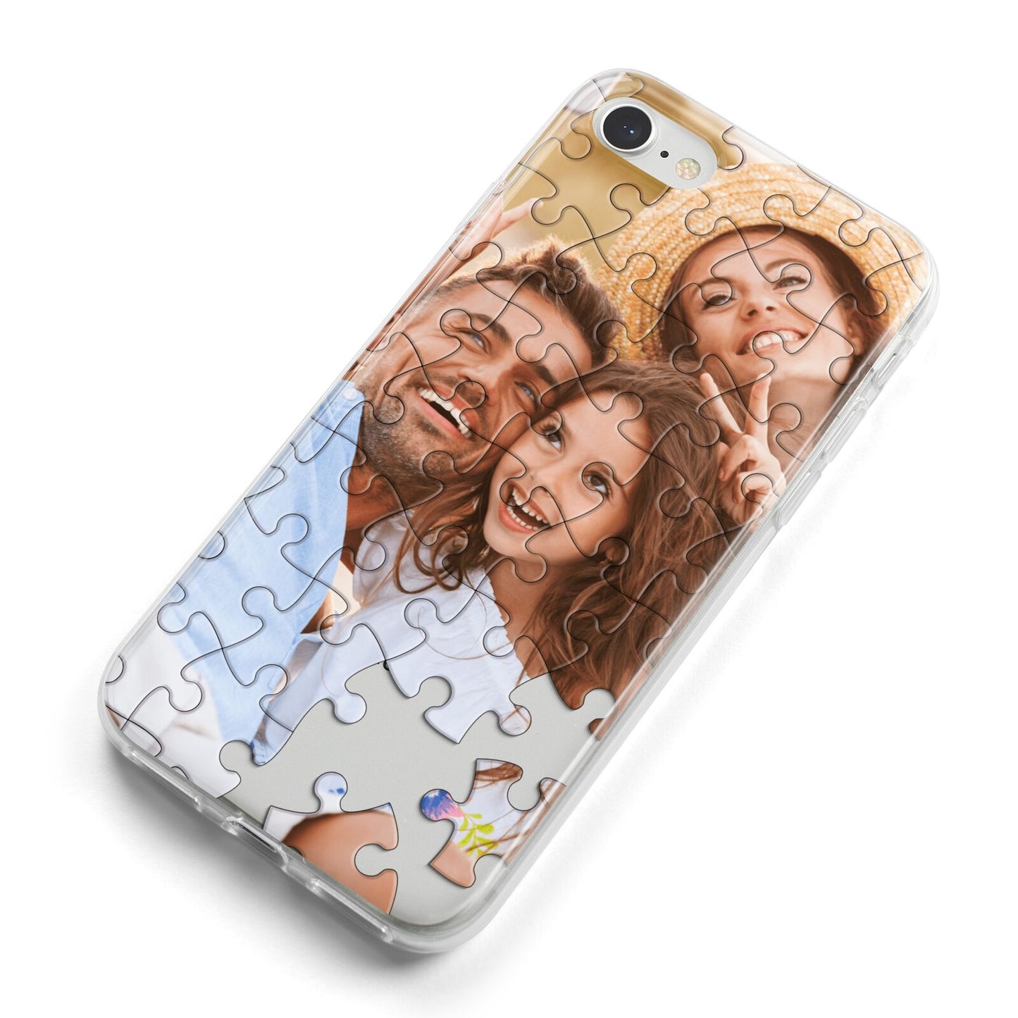 Personalised Photo Upload Puzzle Effect iPhone 8 Bumper Case on Silver iPhone Alternative Image