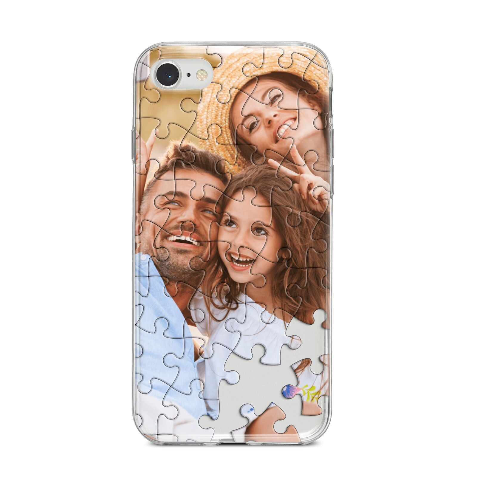 Personalised Photo Upload Puzzle Effect iPhone 8 Bumper Case on Silver iPhone