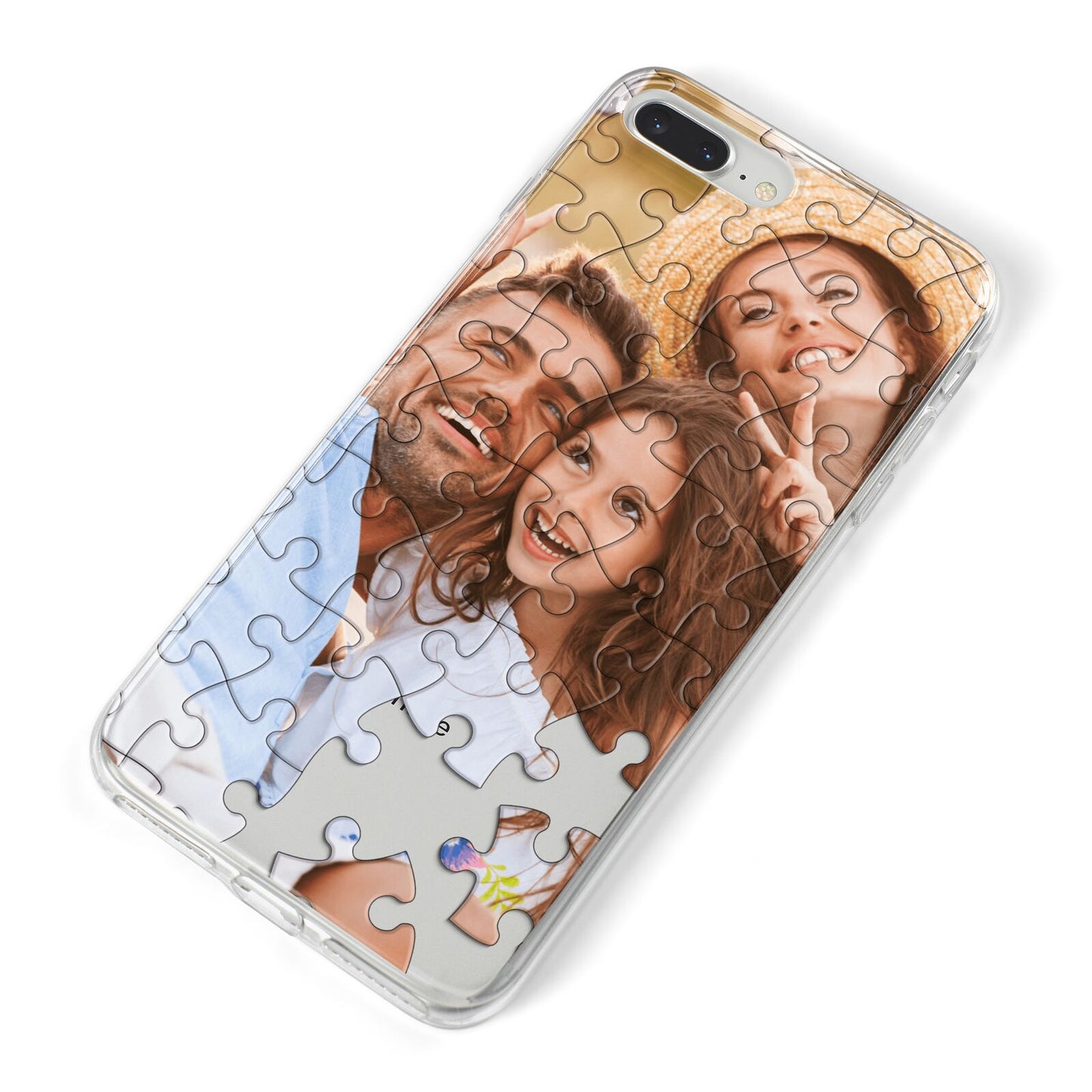 Personalised Photo Upload Puzzle Effect iPhone 8 Plus Bumper Case on Silver iPhone Alternative Image