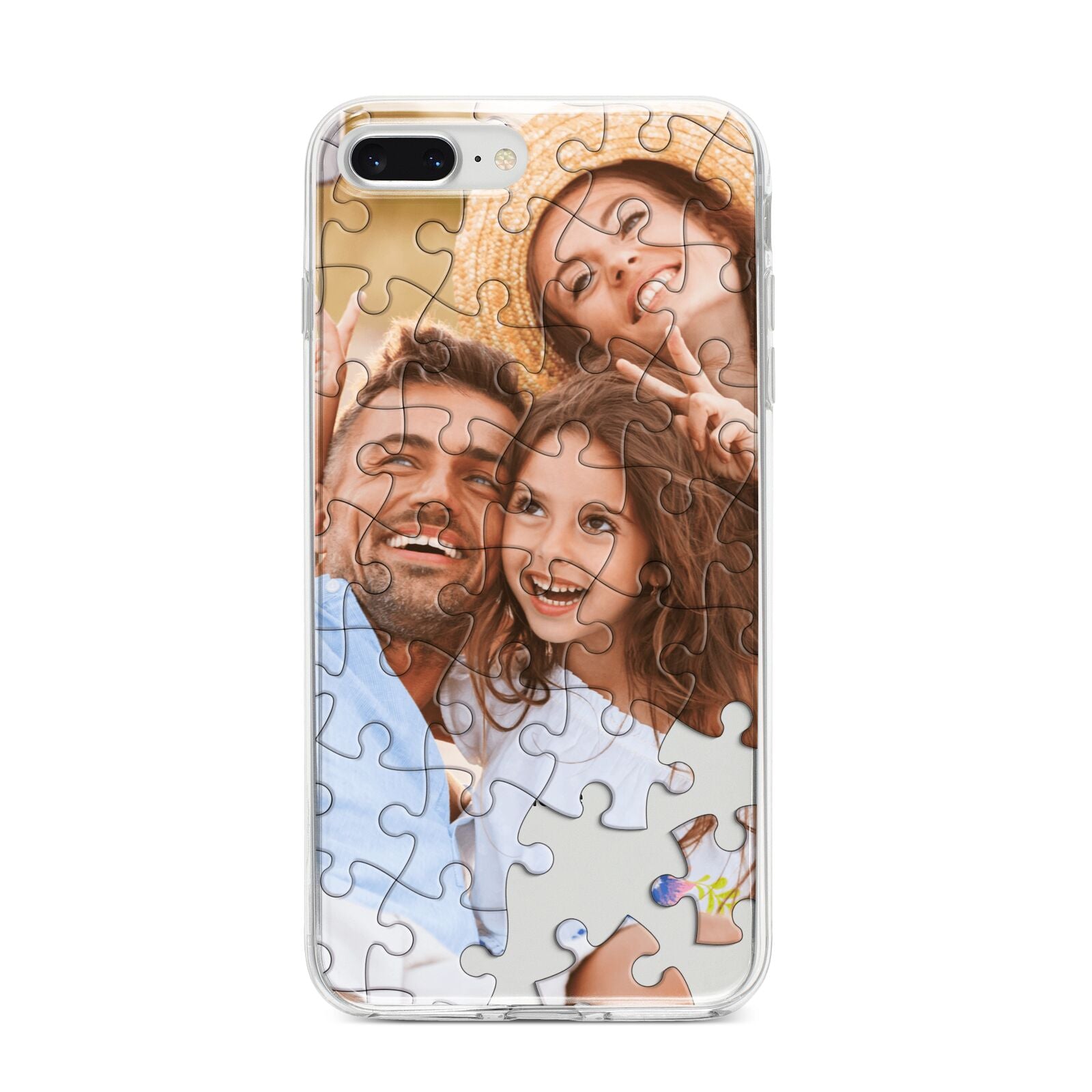 Personalised Photo Upload Puzzle Effect iPhone 8 Plus Bumper Case on Silver iPhone