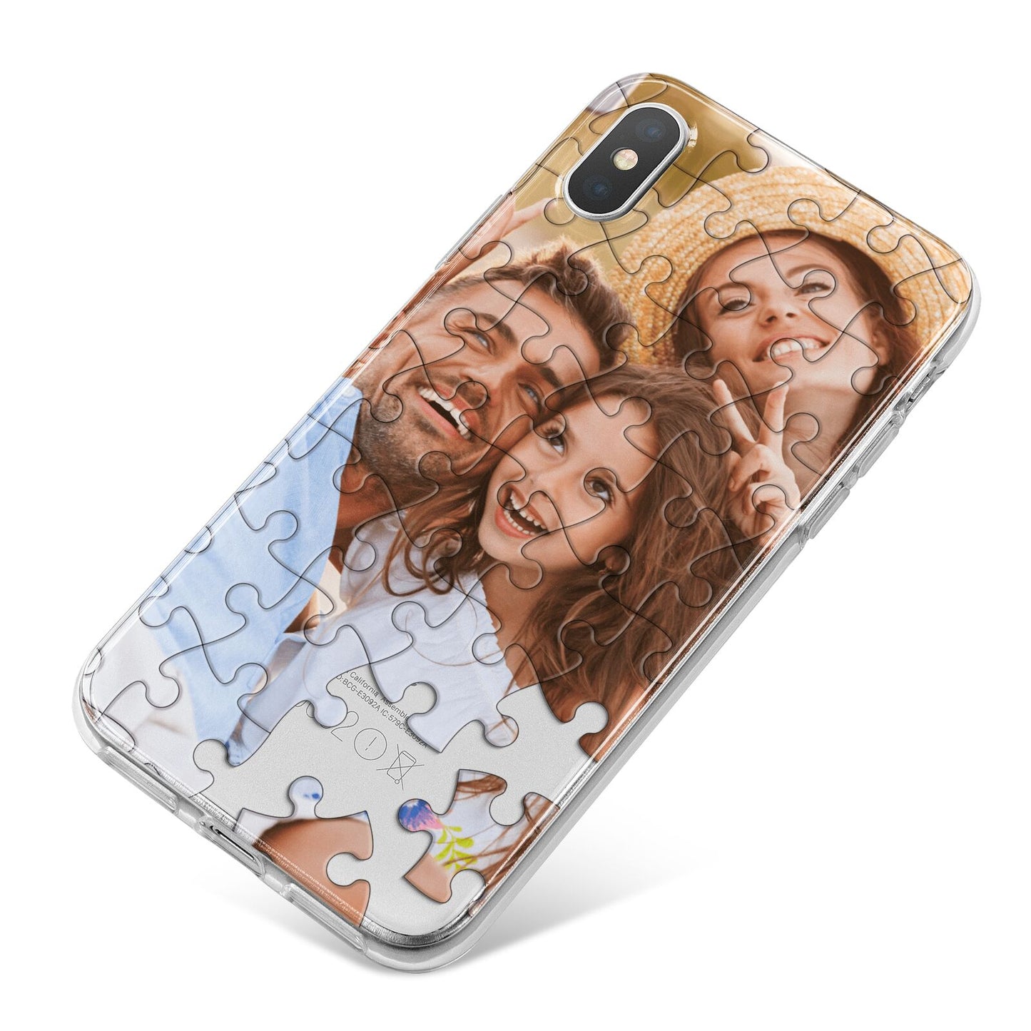 Personalised Photo Upload Puzzle Effect iPhone X Bumper Case on Silver iPhone