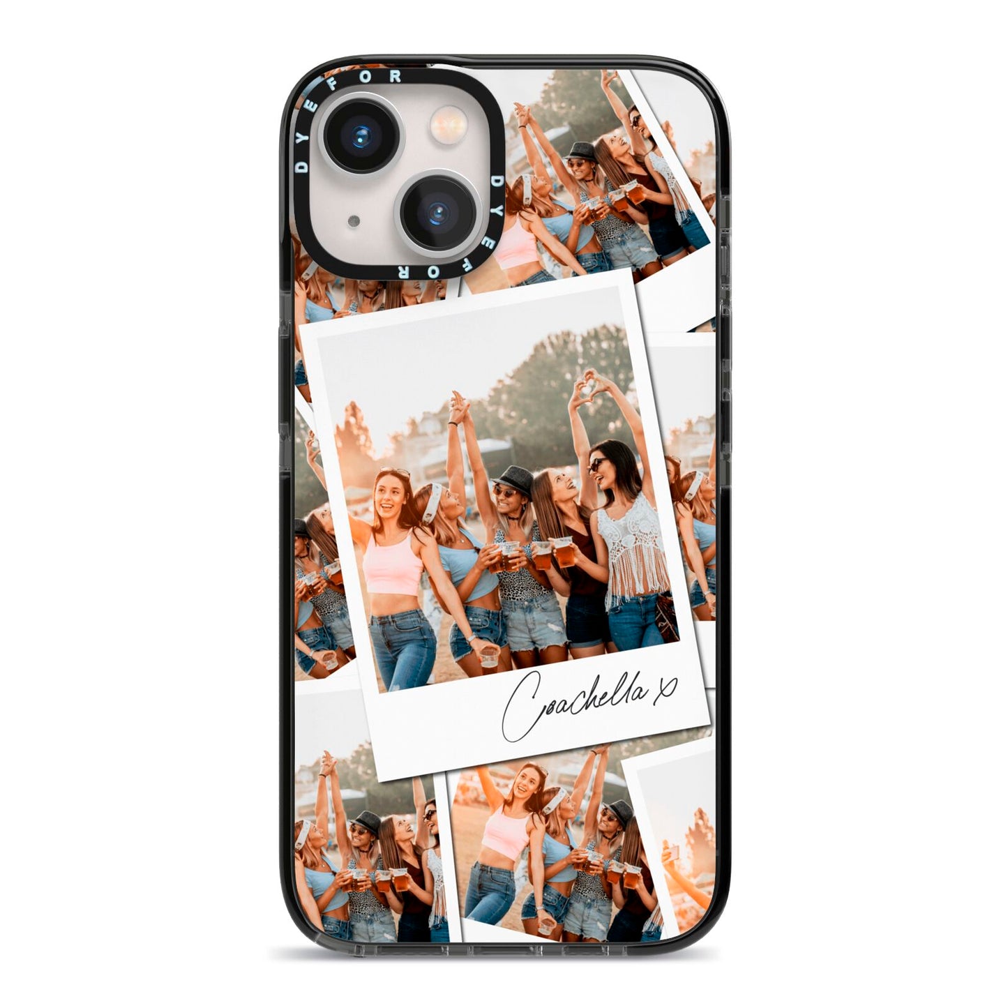 Personalised Photo iPhone 13 Black Impact Case on Silver phone