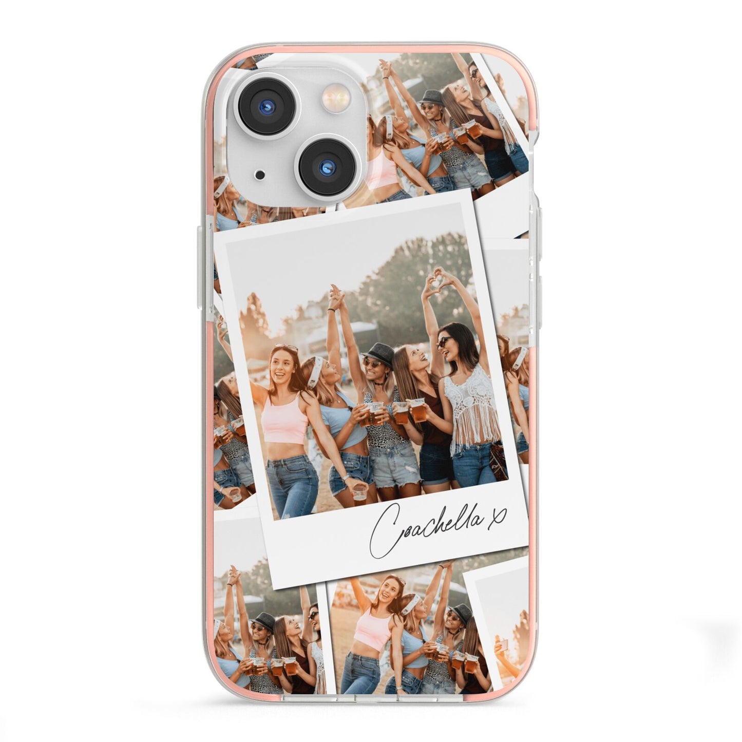 Personalised Photo iPhone 13 Mini TPU Impact Case with Pink Edges