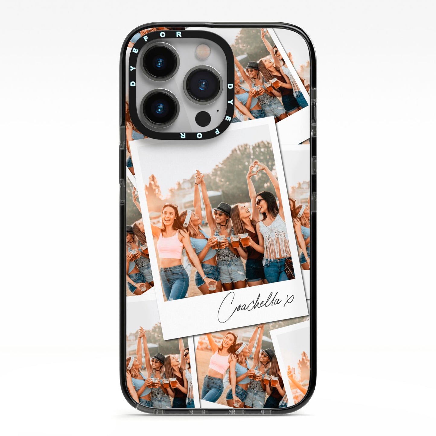 Personalised Photo iPhone 13 Pro Black Impact Case on Silver phone