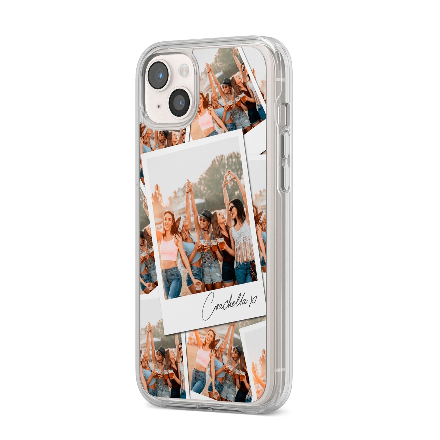 Personalised Photo iPhone 14 Plus Clear Tough Case Starlight Angled Image