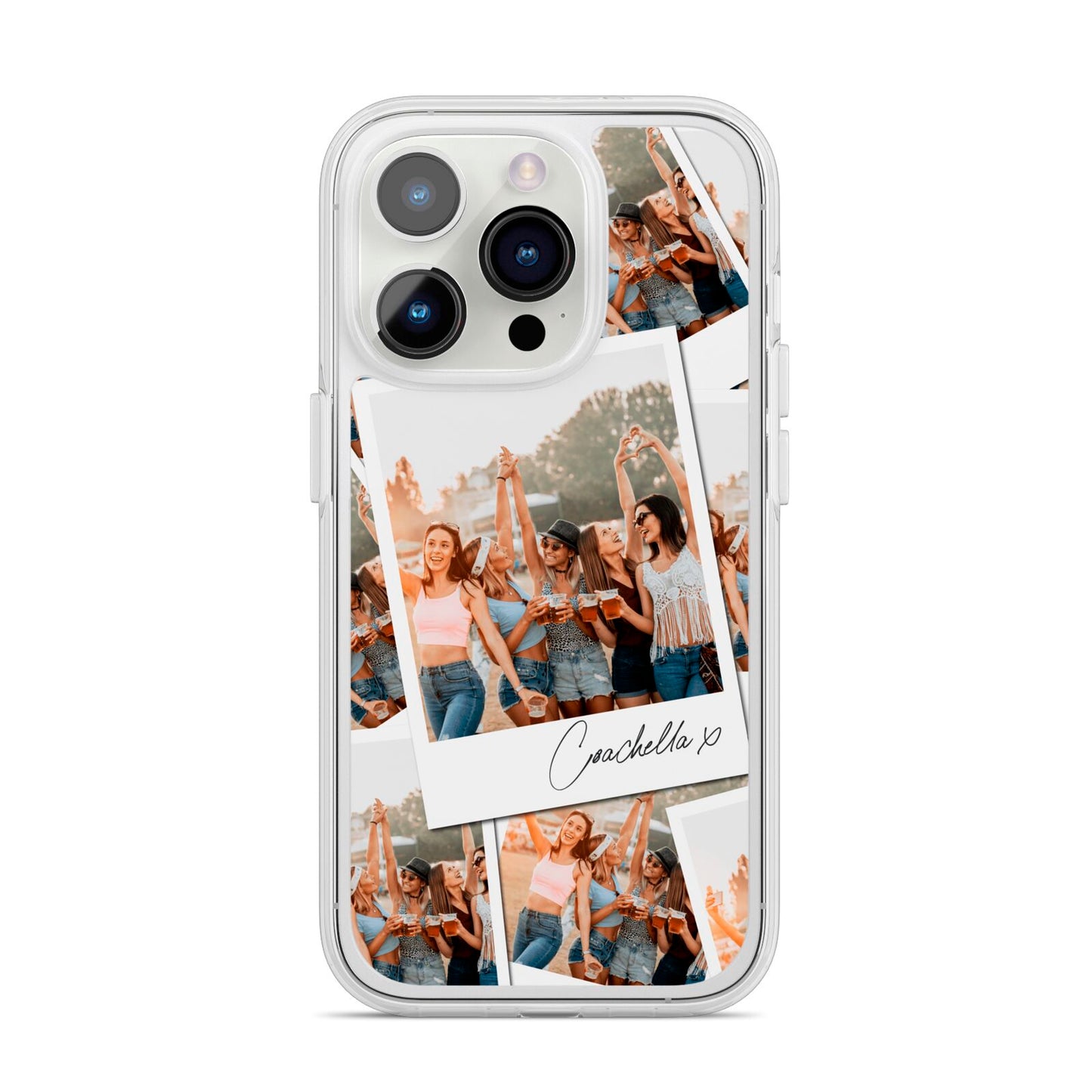 Personalised Photo iPhone 14 Pro Clear Tough Case Silver