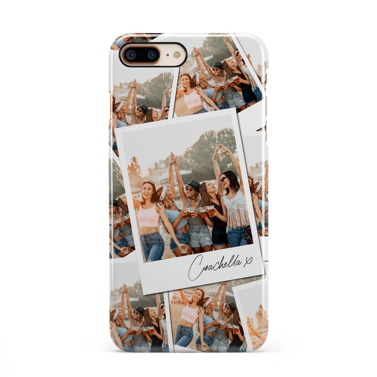 Personalised Photo iPhone 8 Plus 3D Snap Case on Gold Phone