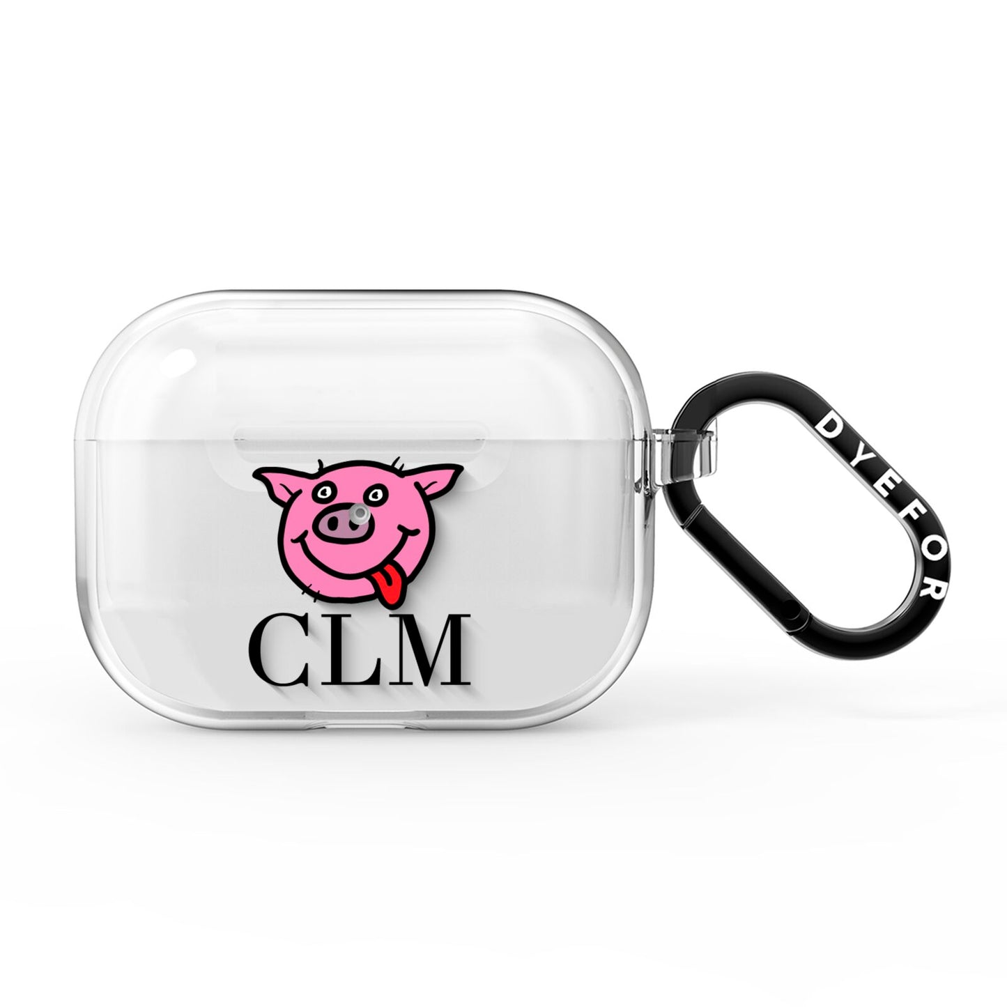 Personalised Pig Initials Clear AirPods Pro Clear Case