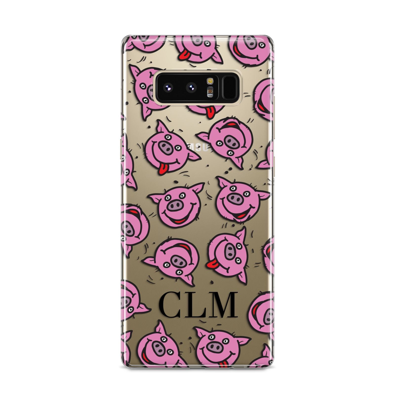 Personalised Pig Initials Clear Samsung Galaxy S8 Case