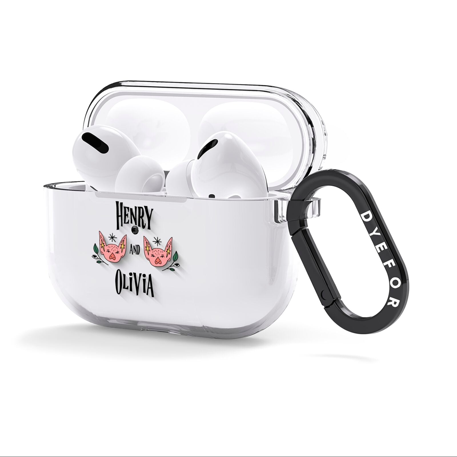 Personalised Piggies AirPods Clear Case 3rd Gen Side Image