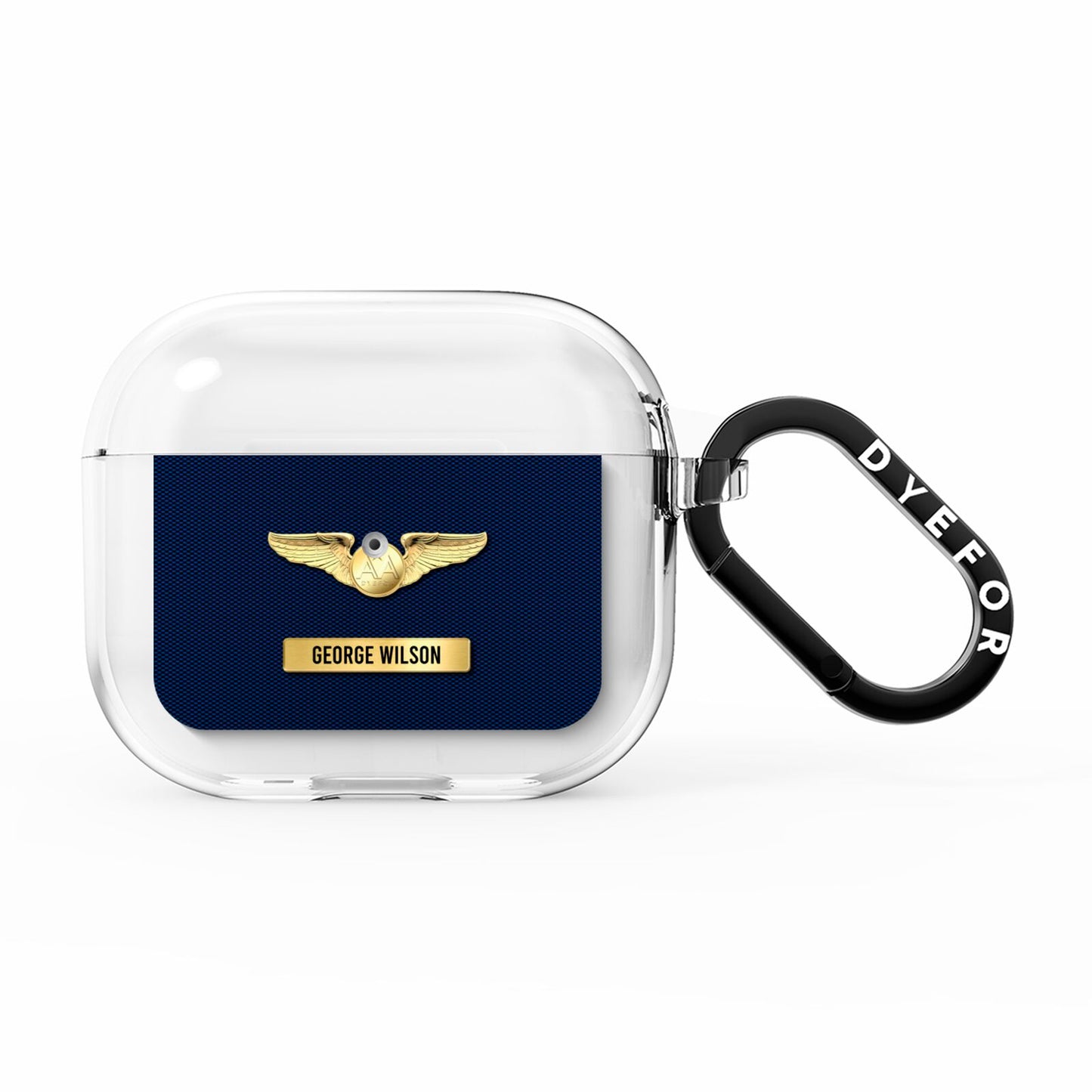 Personalised Pilot Wings AirPods Clear Case 3rd Gen