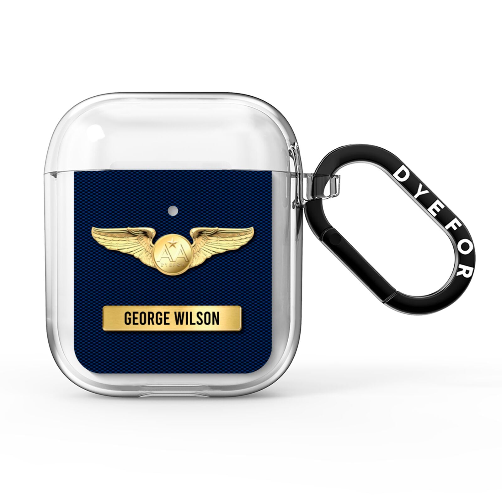 Personalised Pilot Wings AirPods Clear Case