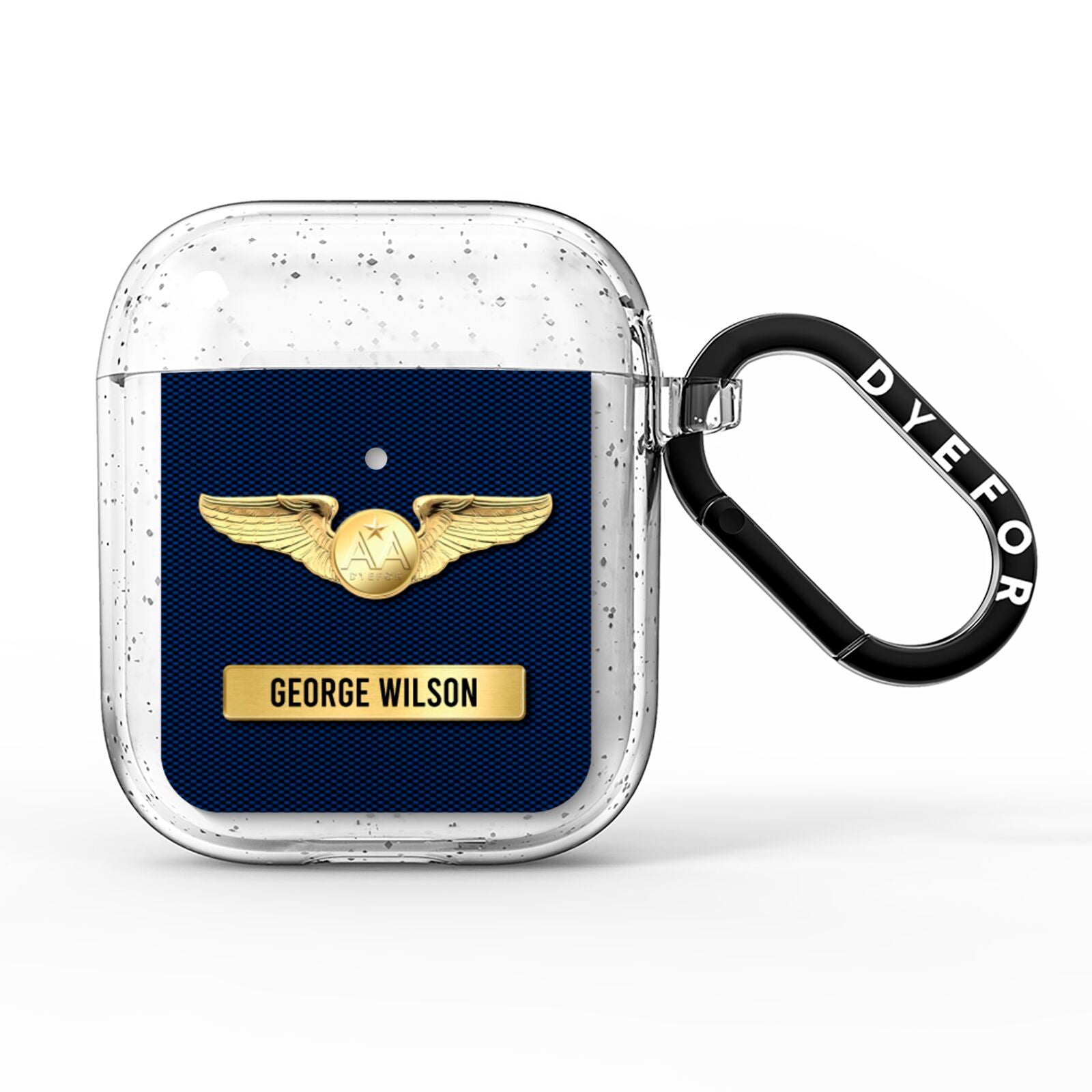Personalised Pilot Wings AirPods Glitter Case