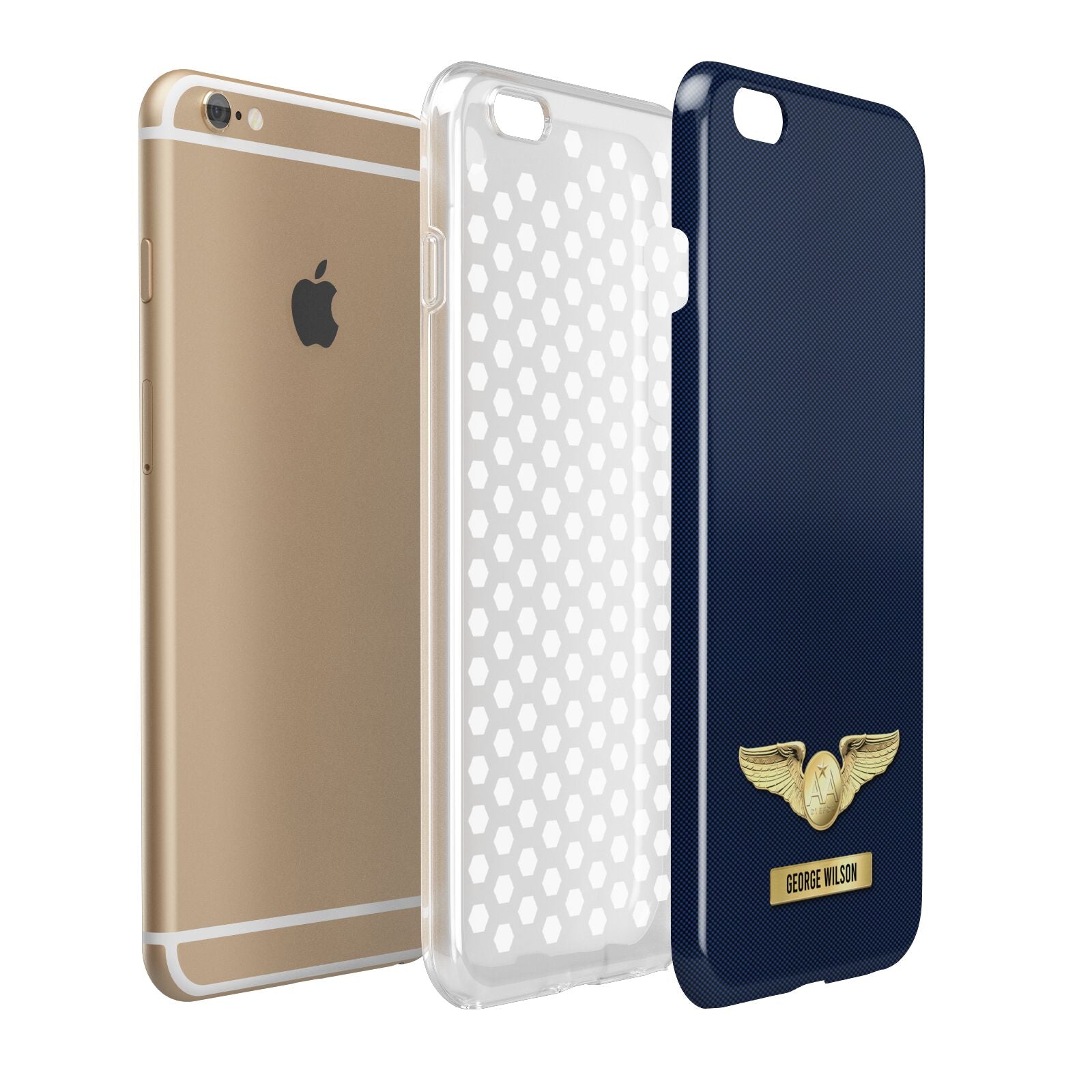 Personalised Pilot Wings Apple iPhone 6 Plus 3D Tough Case Expand Detail Image