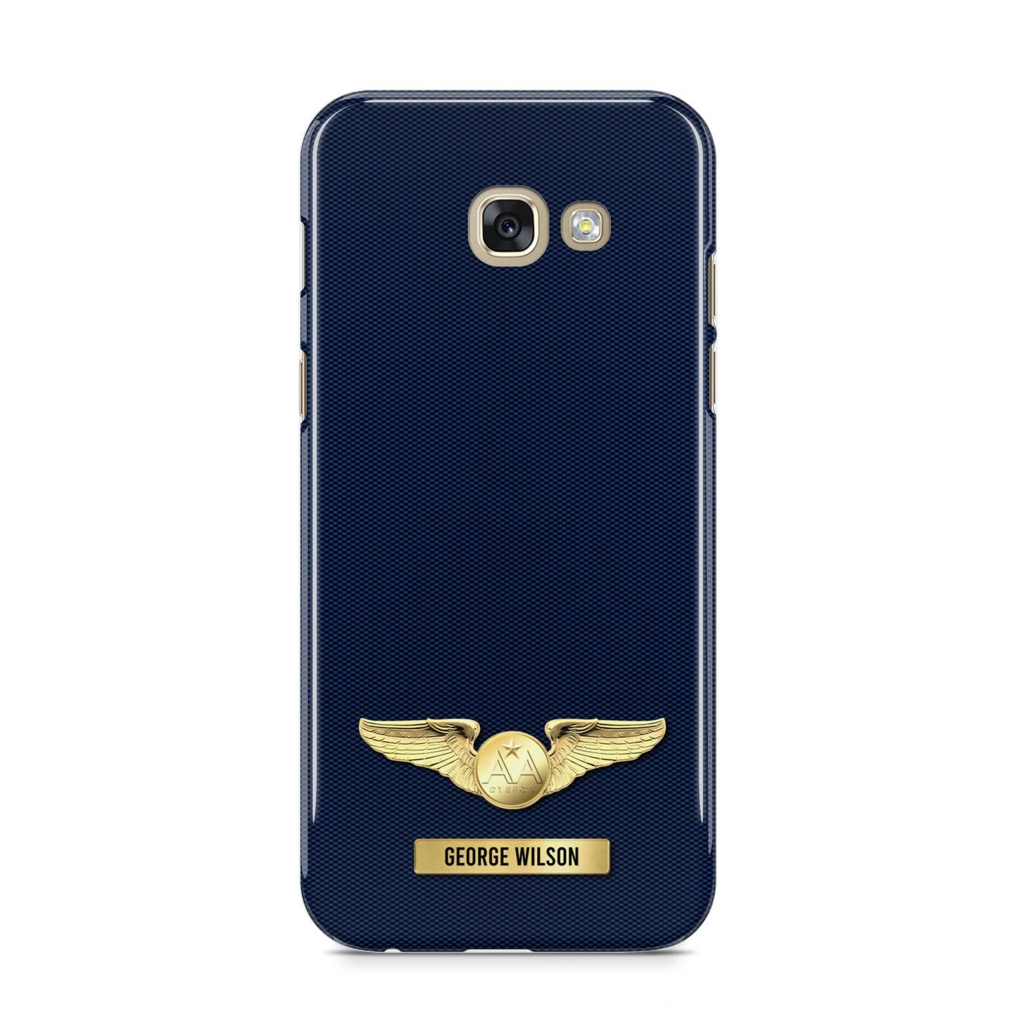Personalised Pilot Wings Samsung Galaxy A5 2017 Case on gold phone