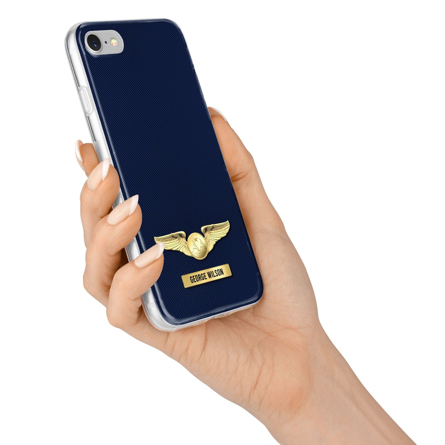 Personalised Pilot Wings iPhone 7 Bumper Case on Silver iPhone Alternative Image