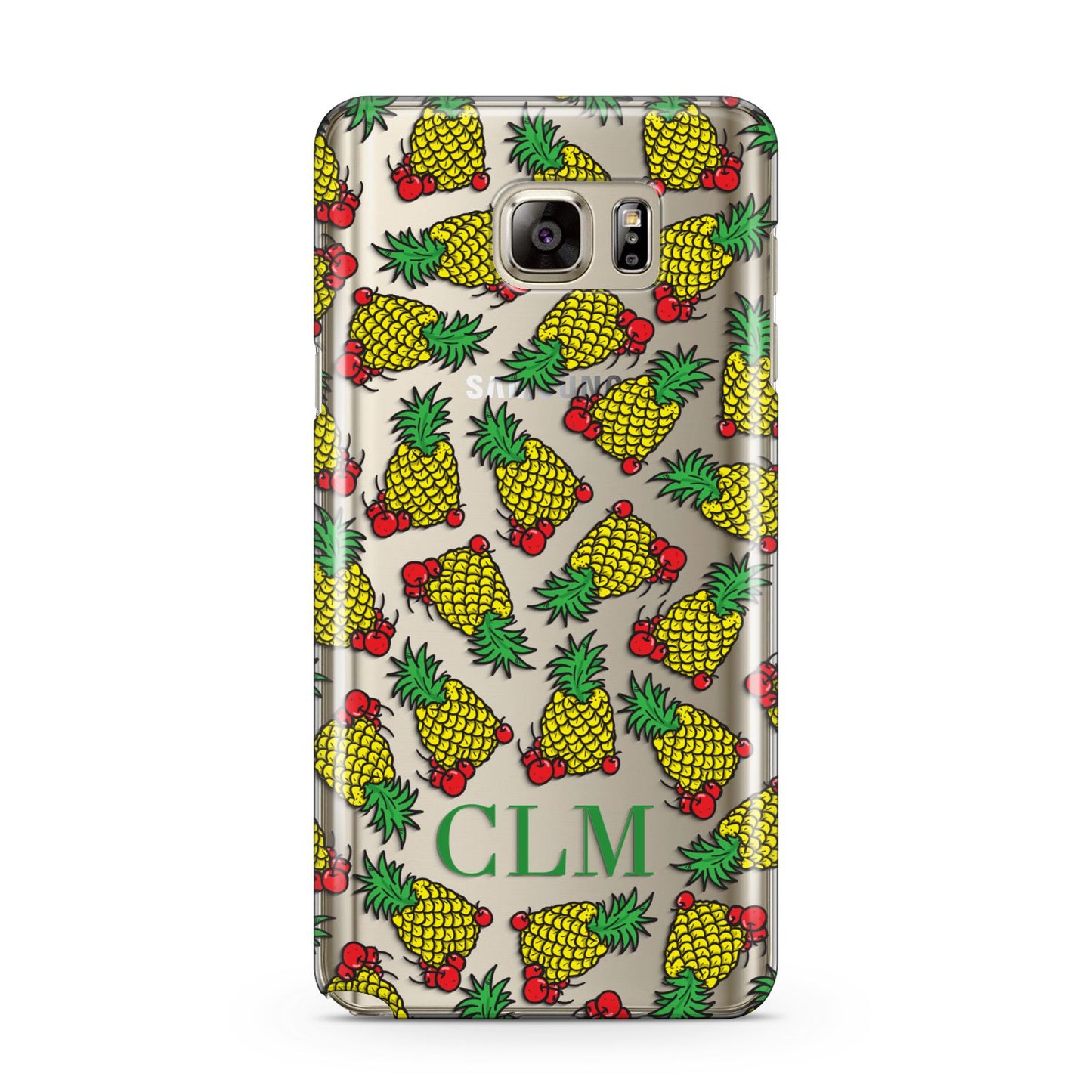 Personalised Pineapple Initials Clear Samsung Galaxy Note 5 Case