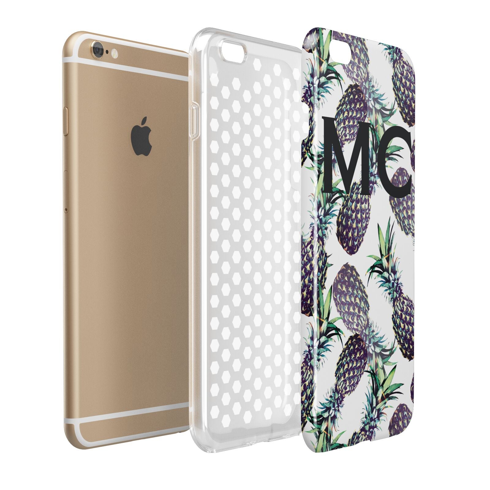 Personalised Pineapple Tropical White Apple iPhone 6 Plus 3D Tough Case Expand Detail Image