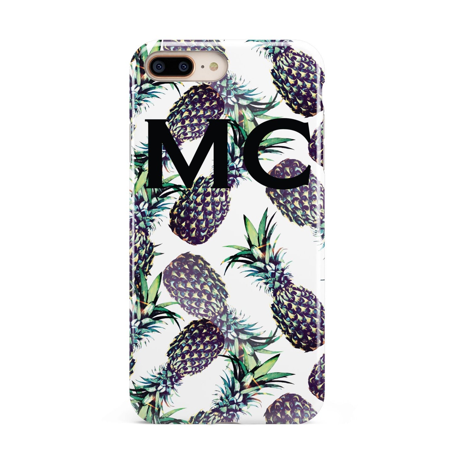 Personalised Pineapple Tropical White Apple iPhone 7 8 Plus 3D Tough Case