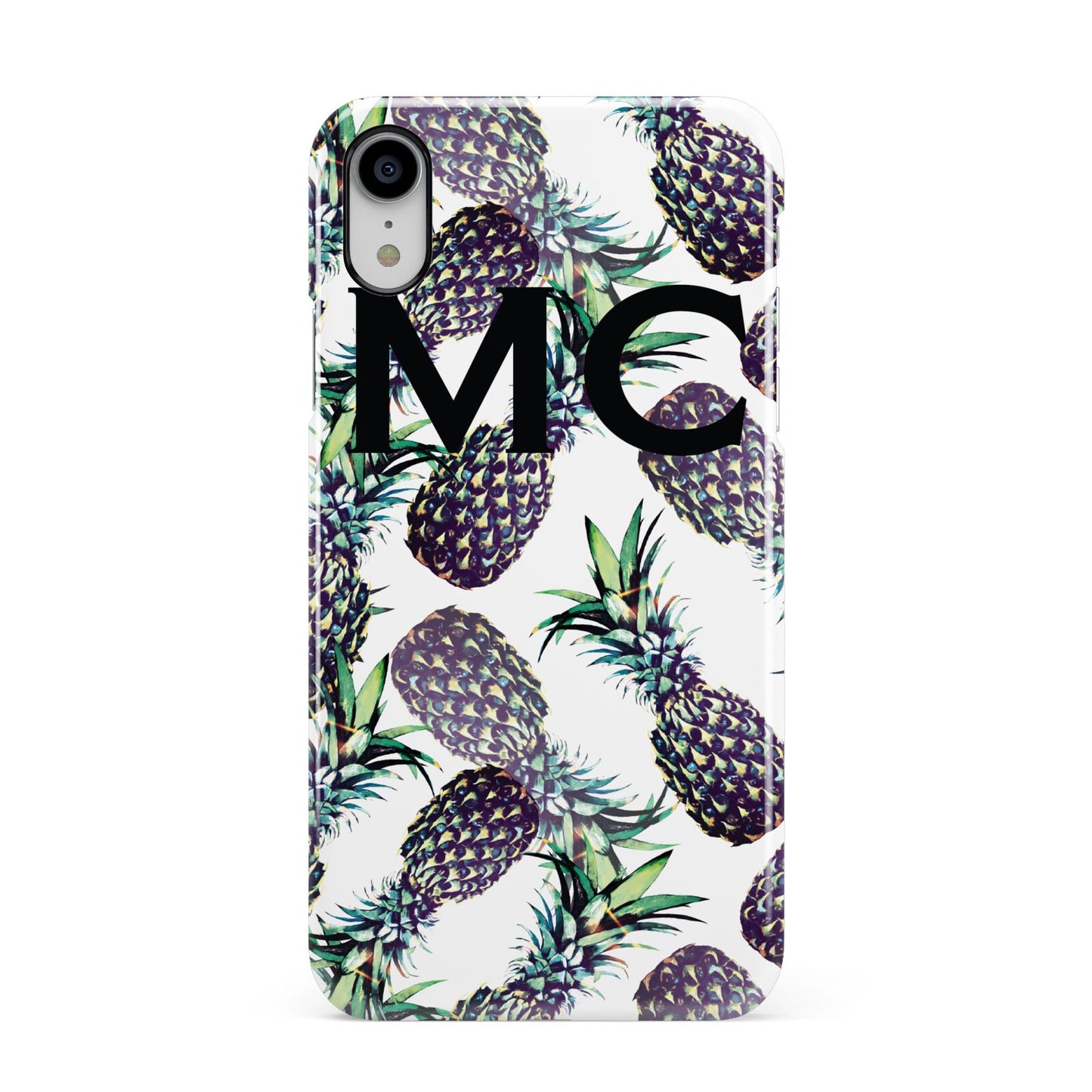 Personalised Pineapple Tropical White Apple iPhone XR White 3D Snap Case