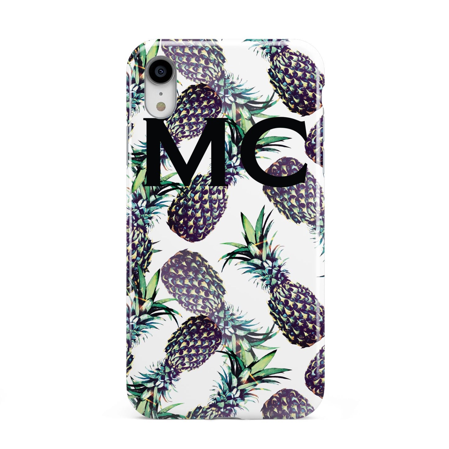 Personalised Pineapple Tropical White Apple iPhone XR White 3D Tough Case